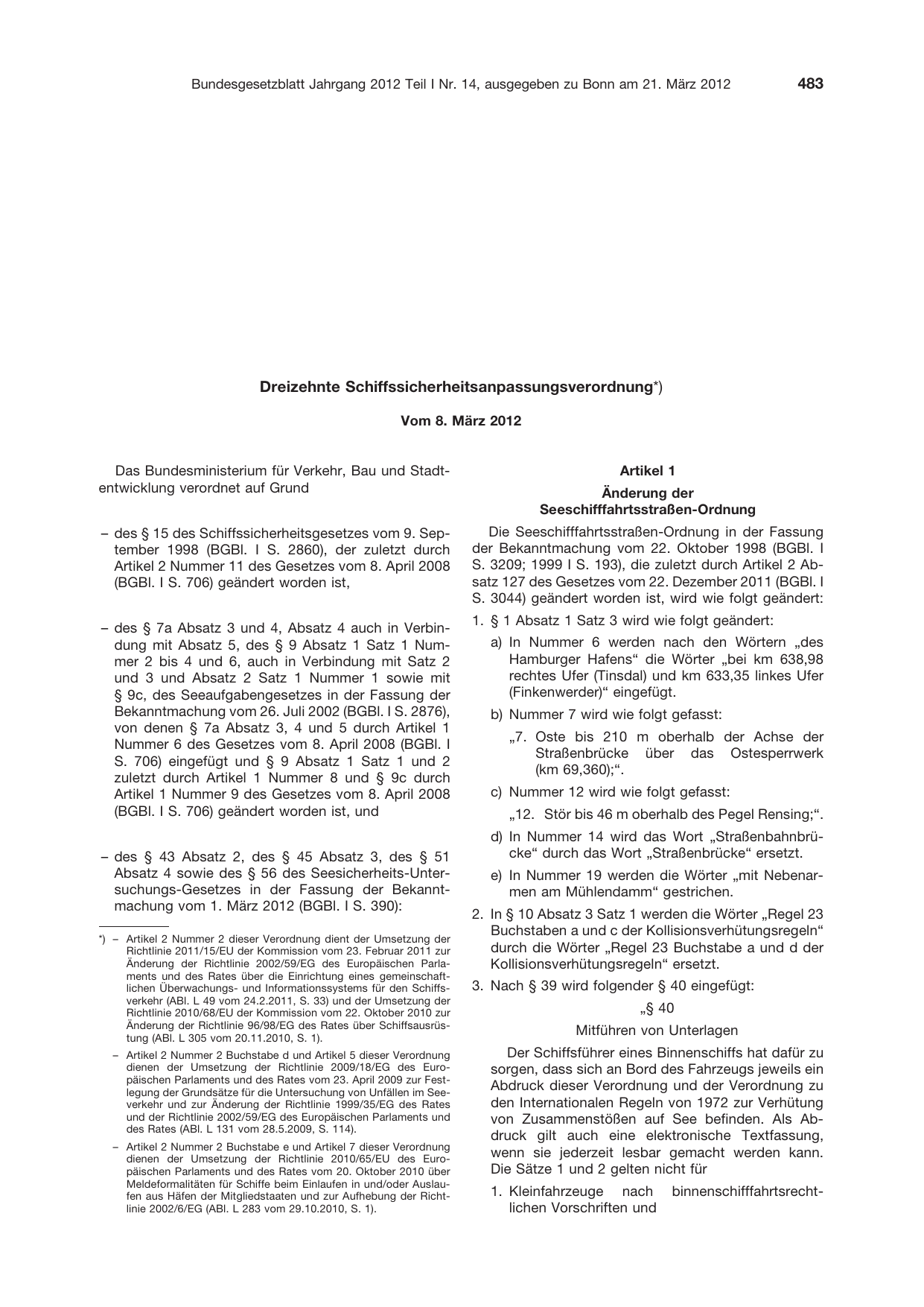 BGBl. 2012, Seite 483 — Originalseite als Abbildung