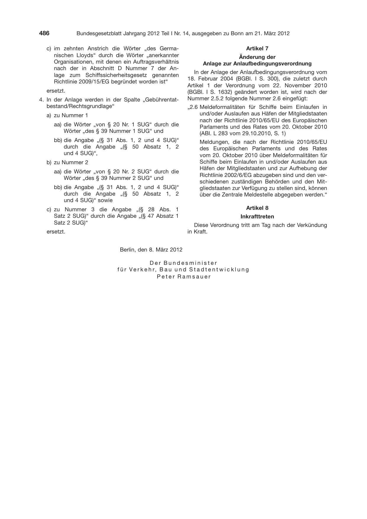 BGBl. 2012, Seite 486 — Originalseite als Abbildung
