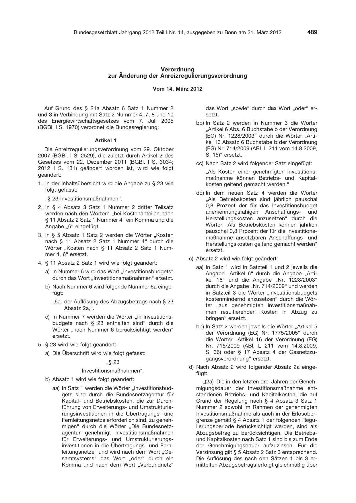 BGBl. 2012, Seite 489 — Originalseite als Abbildung