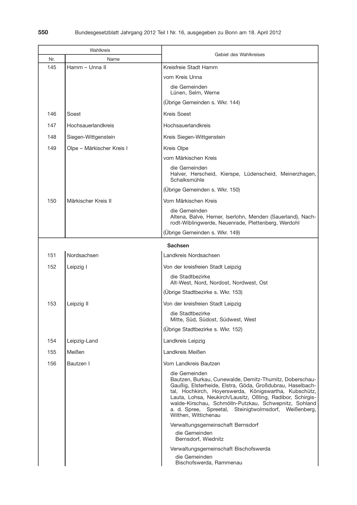 BGBl. 2012, Seite 550 — Originalseite als Abbildung