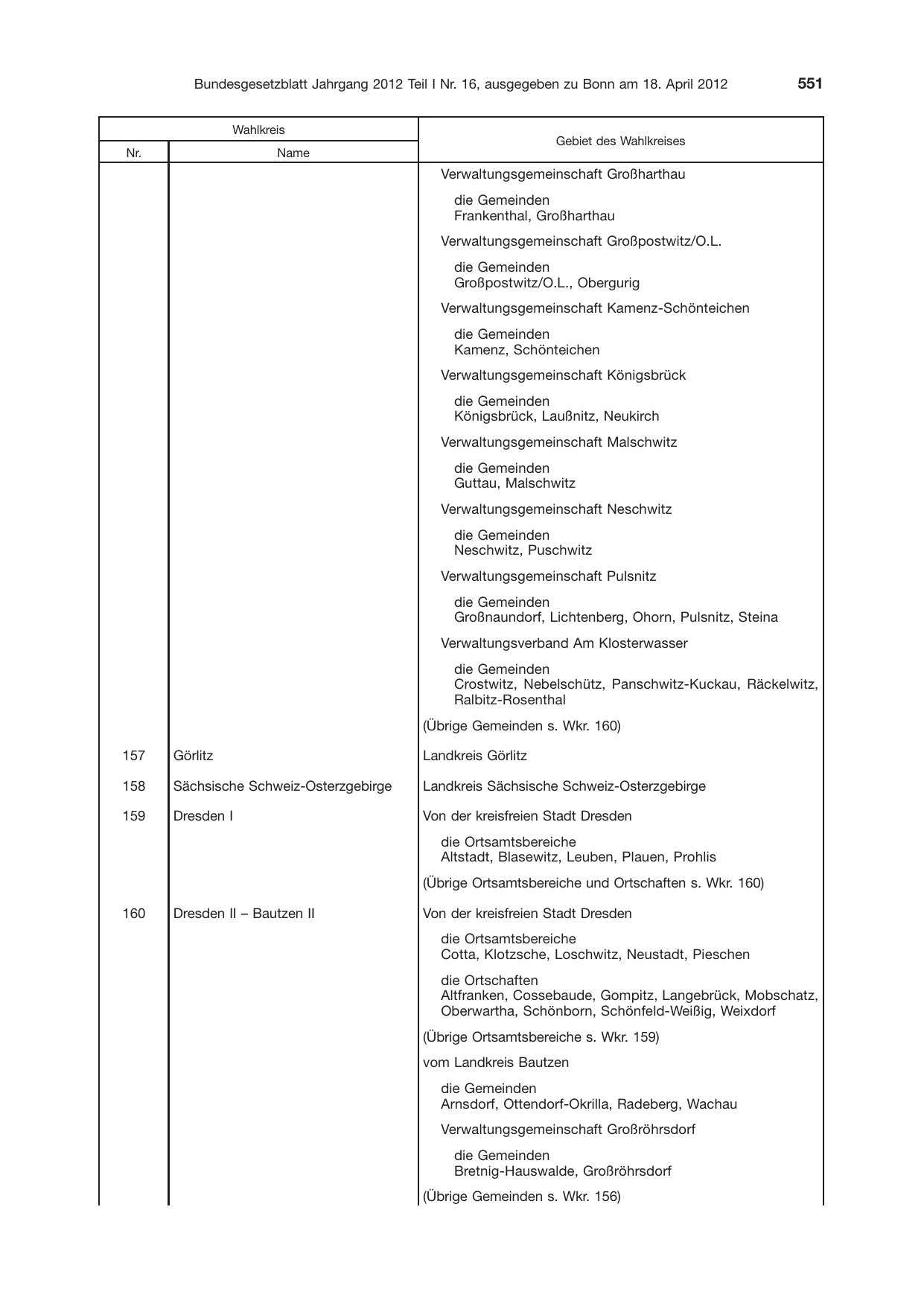 BGBl. 2012, Seite 551 — Originalseite als Abbildung