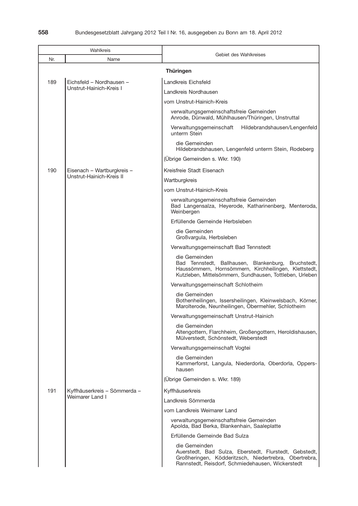 BGBl. 2012, Seite 558 — Originalseite als Abbildung