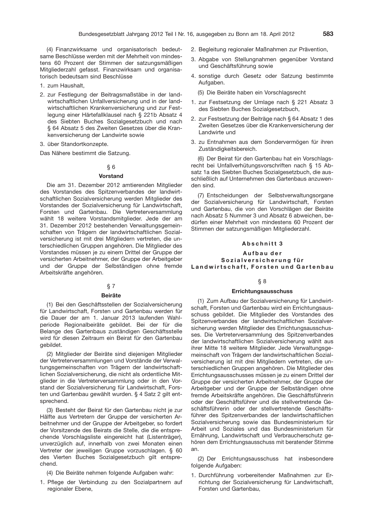 BGBl. 2012, Seite 583 — Originalseite als Abbildung