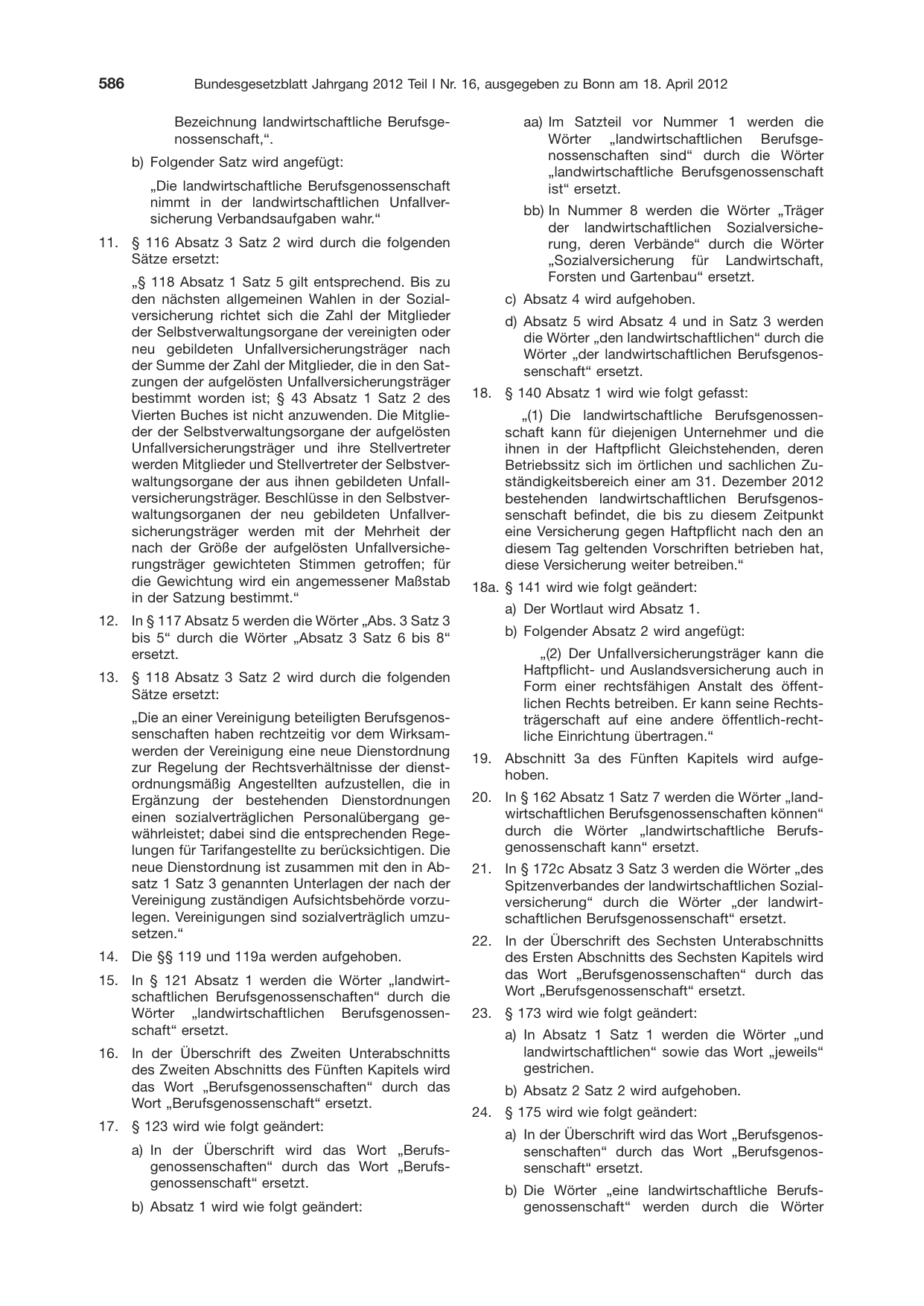 BGBl. 2012, Seite 586 — Originalseite als Abbildung