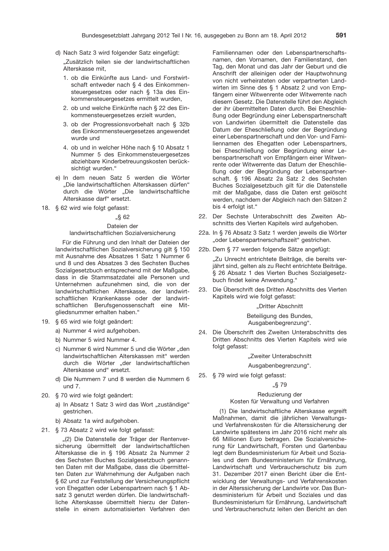 BGBl. 2012, Seite 591 — Originalseite als Abbildung