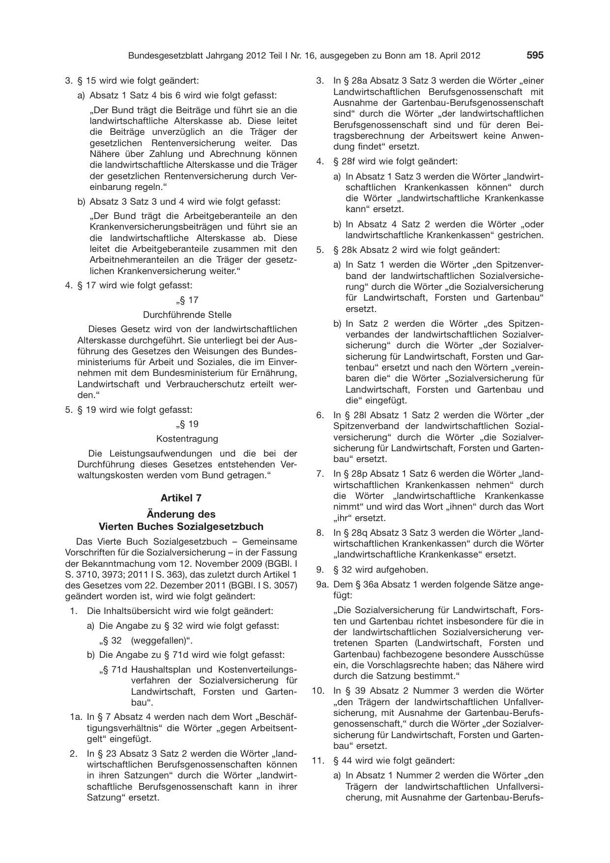 BGBl. 2012, Seite 595 — Originalseite als Abbildung