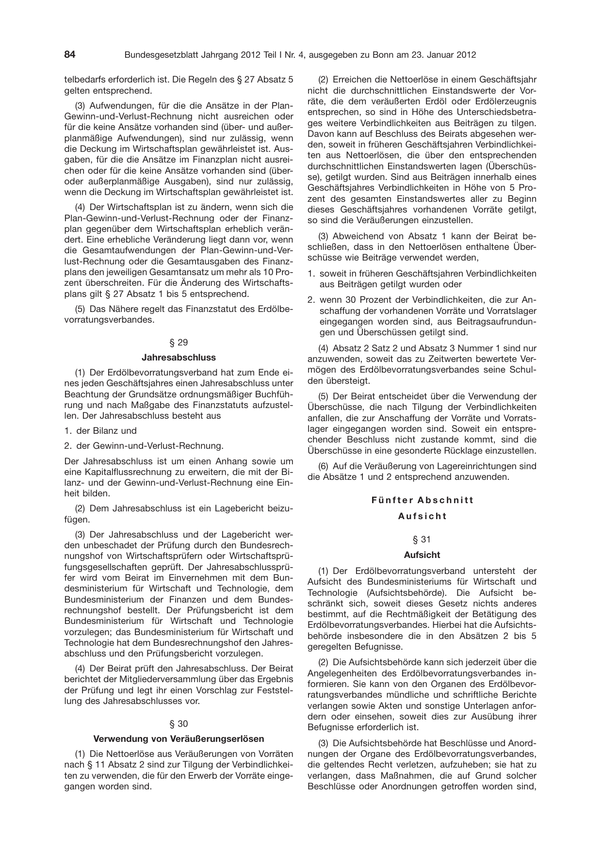 BGBl. 2012, Seite 84 — Originalseite als Abbildung