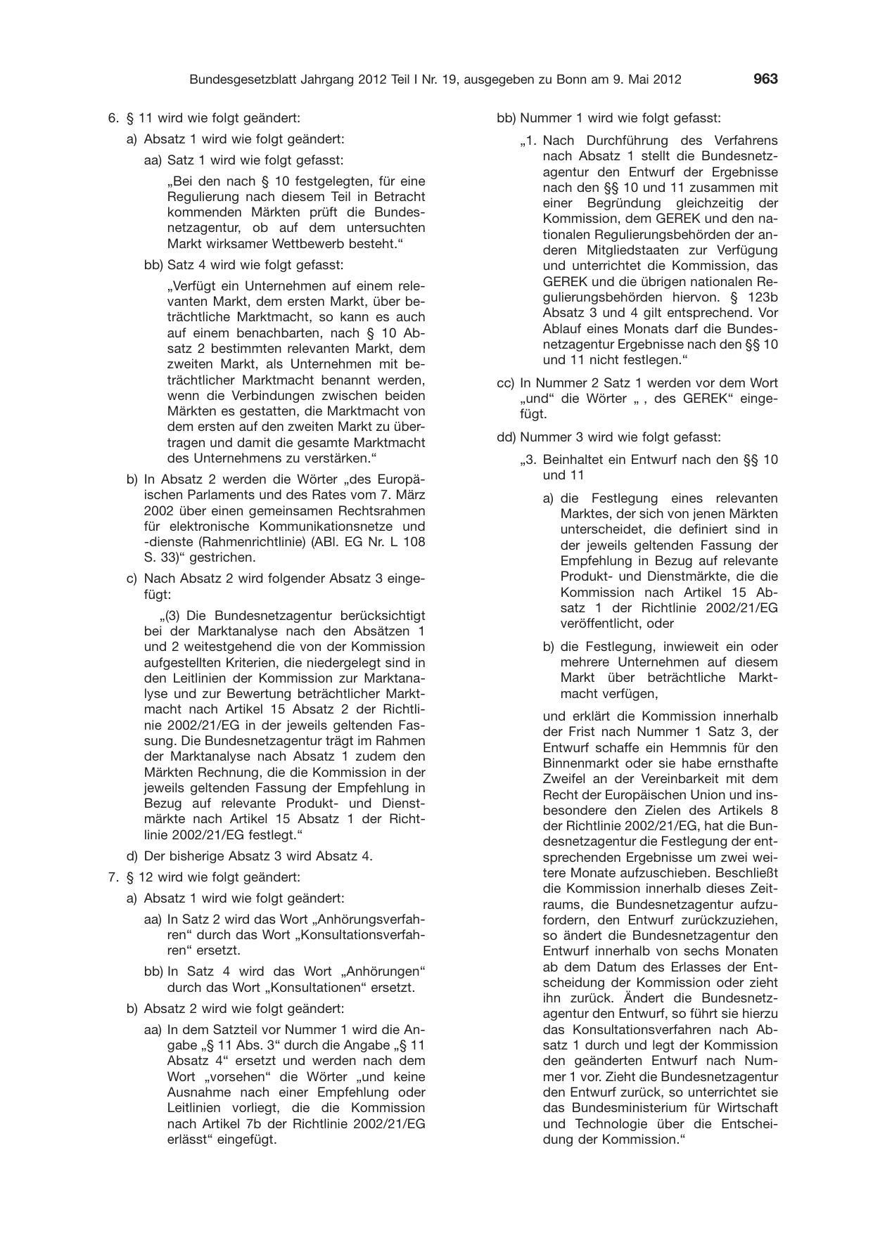 BGBl. 2012, Seite 963 — Originalseite als Abbildung
