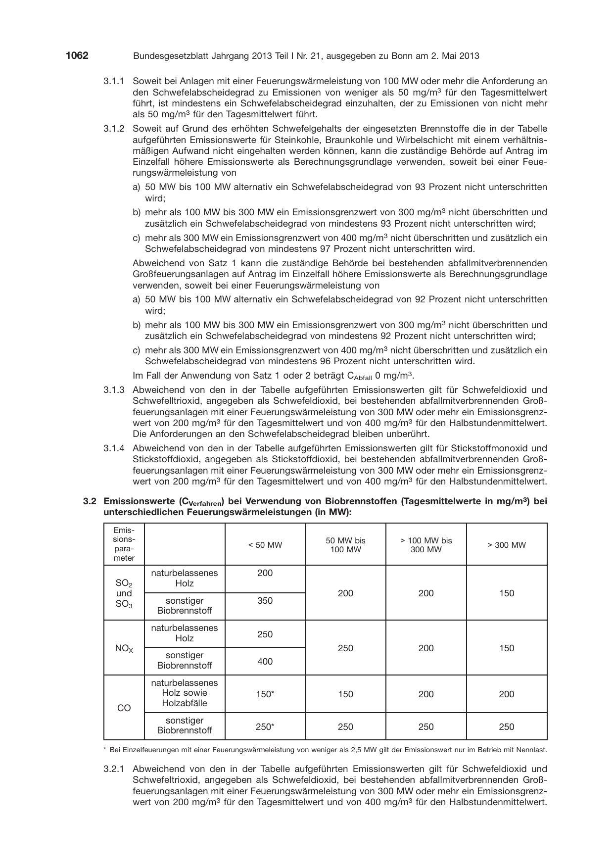 BGBl. 2013, Seite 1062 — Originalseite als Abbildung