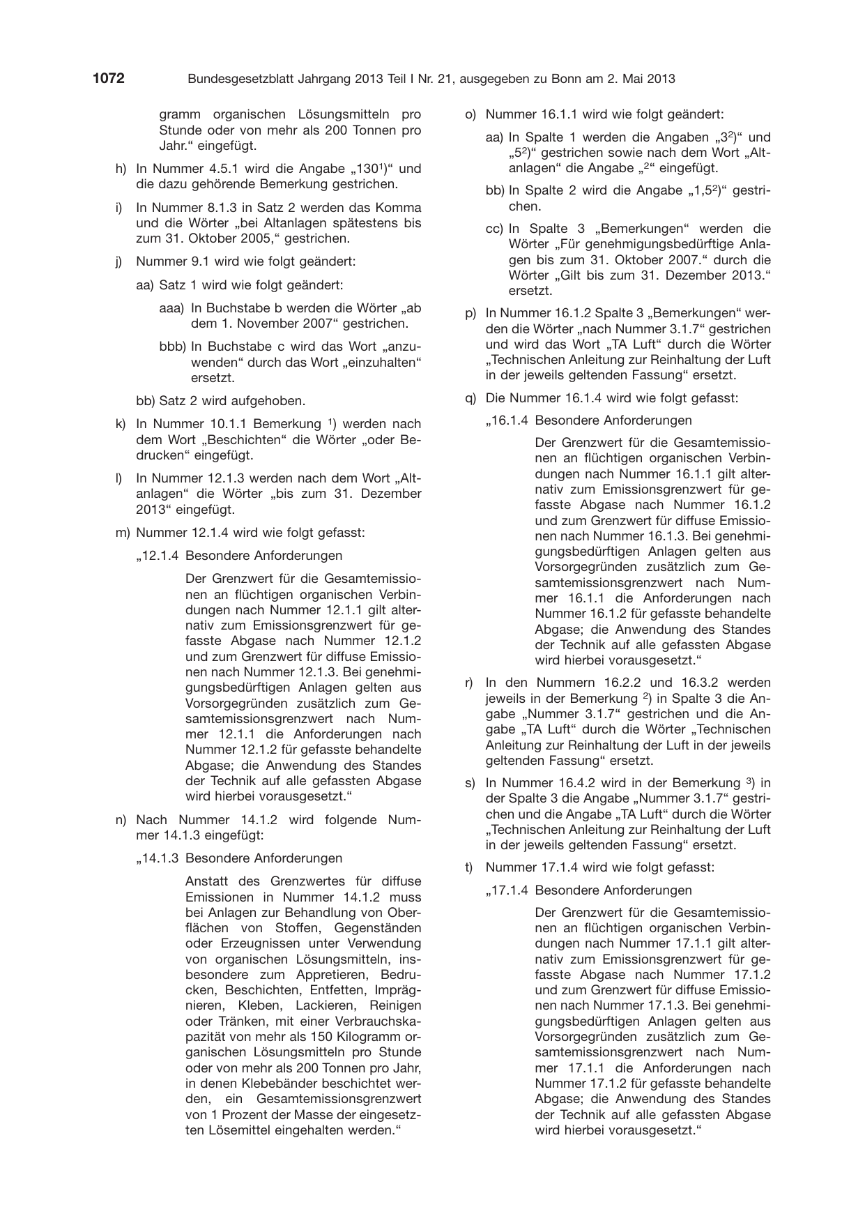 BGBl. 2013, Seite 1072 — Originalseite als Abbildung