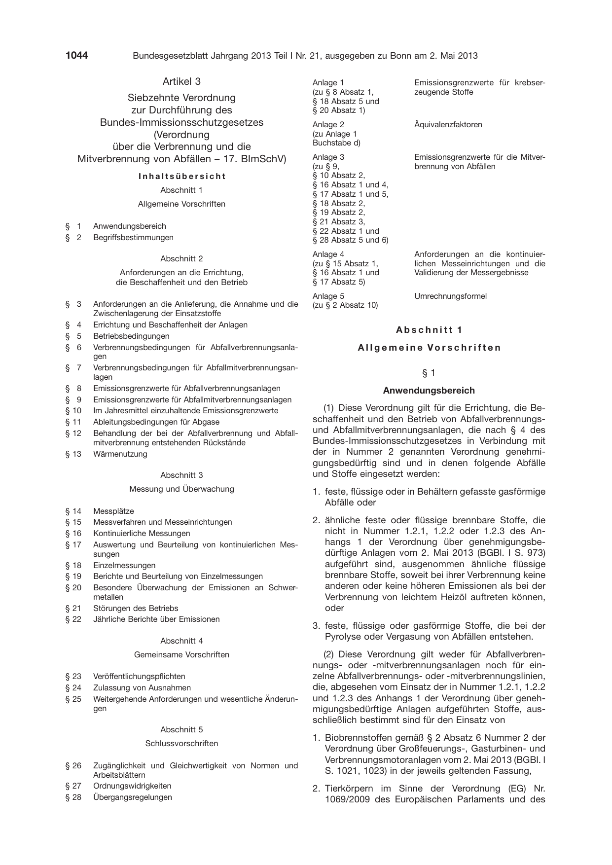BGBl. 2013, Seite 1044 — Originalseite als Abbildung