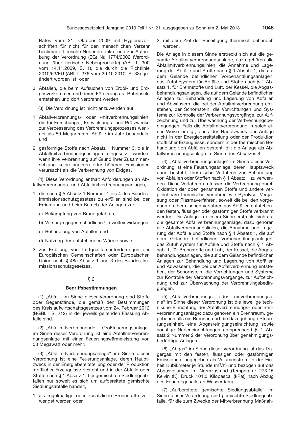 BGBl. 2013, Seite 1045 — Originalseite als Abbildung
