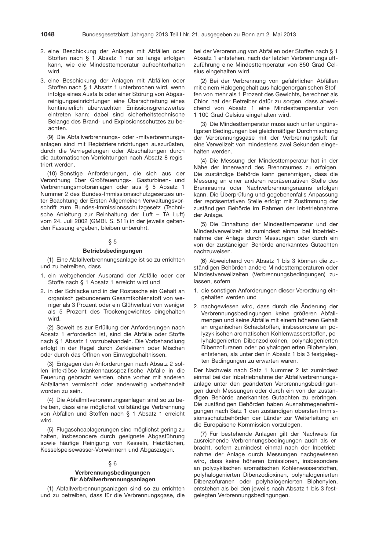 BGBl. 2013, Seite 1048 — Originalseite als Abbildung