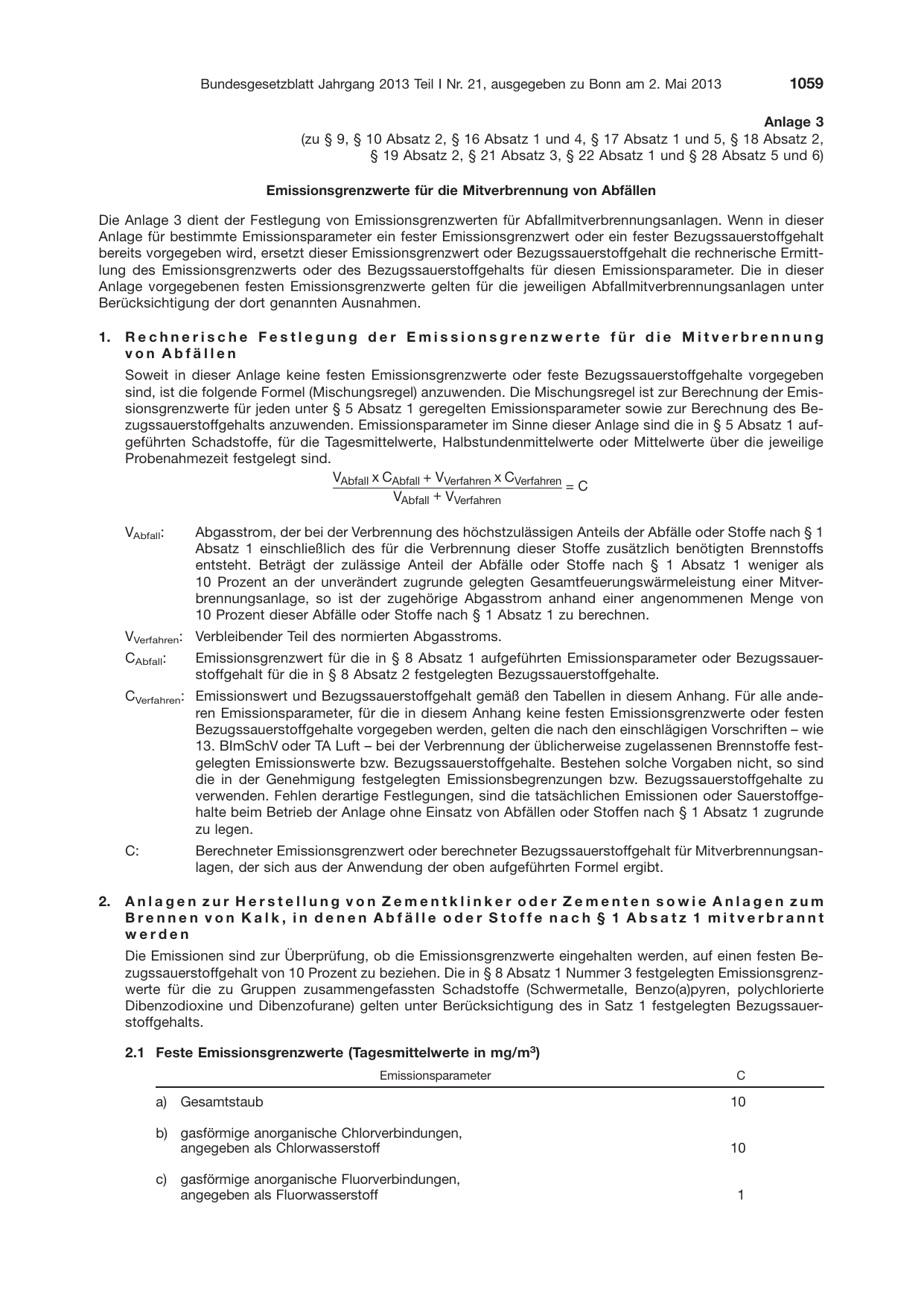 BGBl. 2013, Seite 1059 — Originalseite als Abbildung