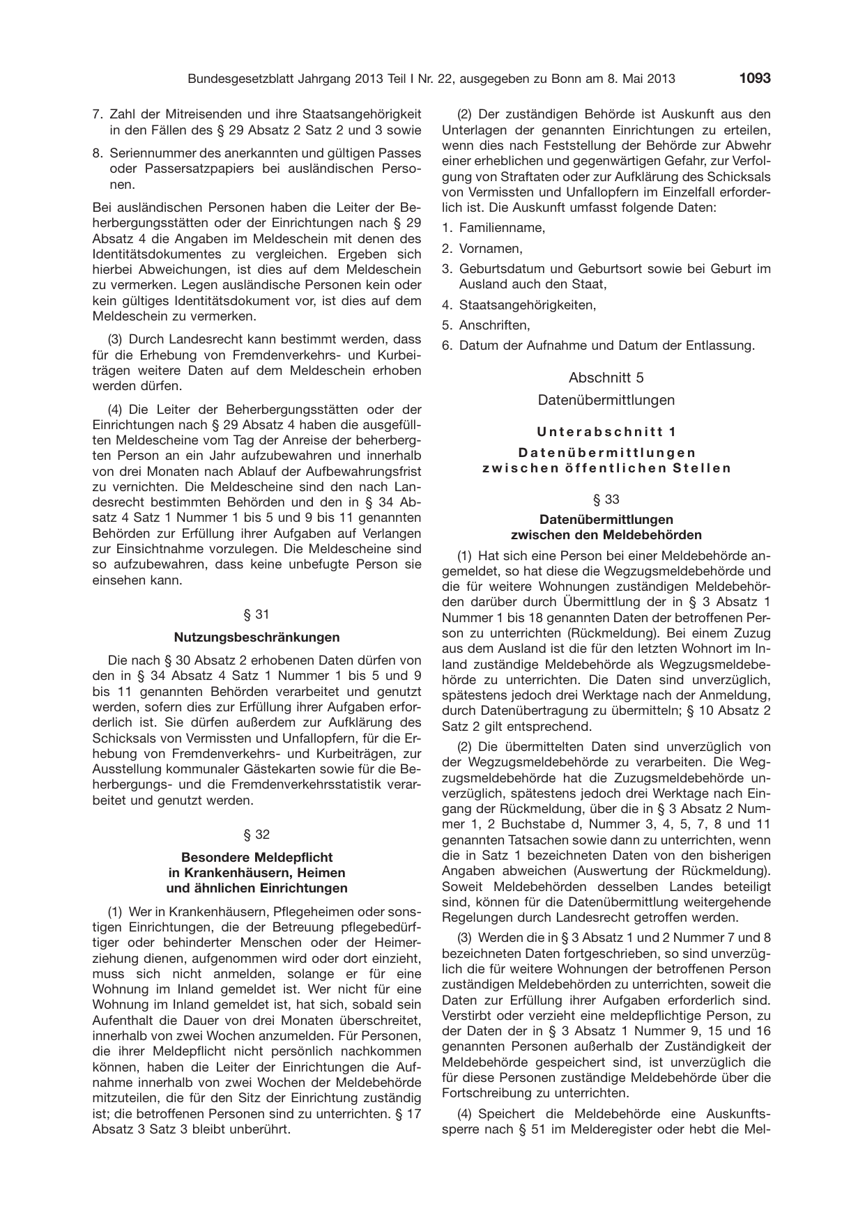 BGBl. 2013, Seite 1093 — Originalseite als Abbildung
