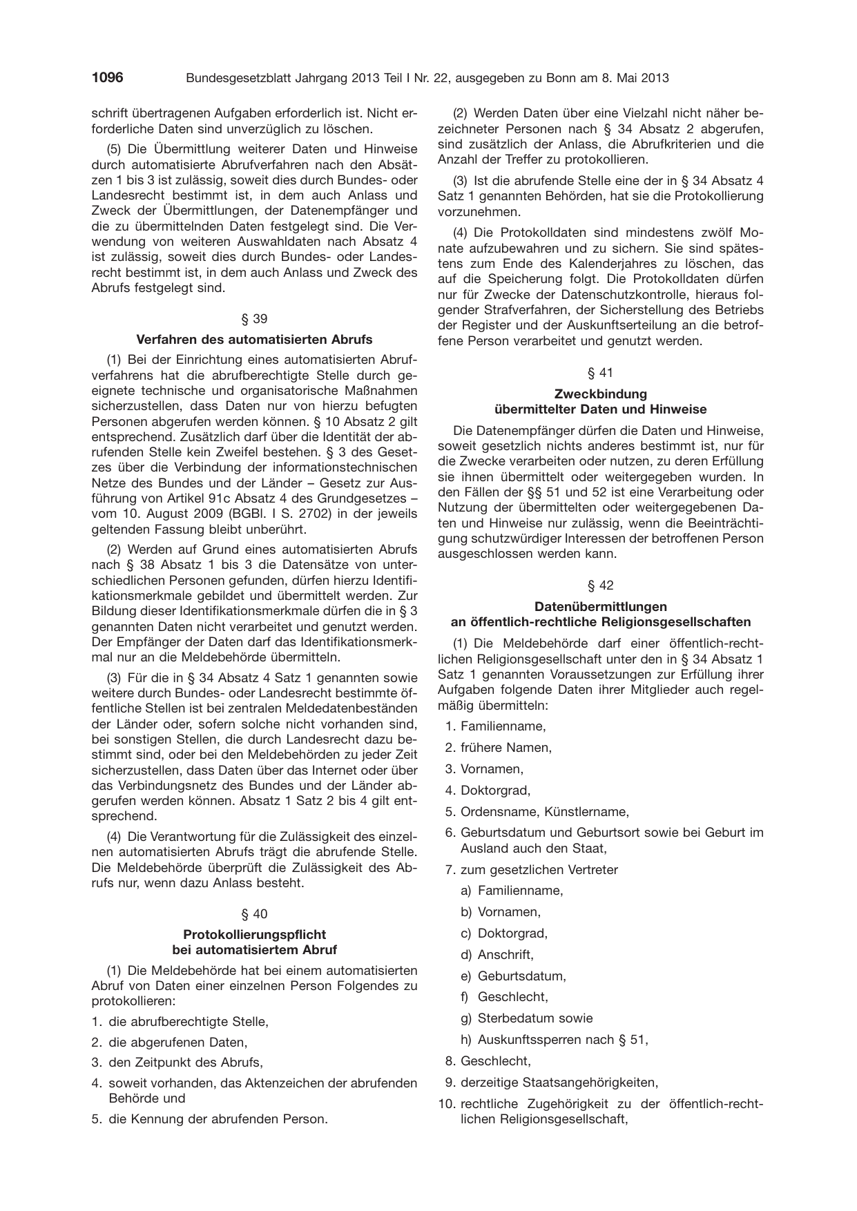BGBl. 2013, Seite 1096 — Originalseite als Abbildung