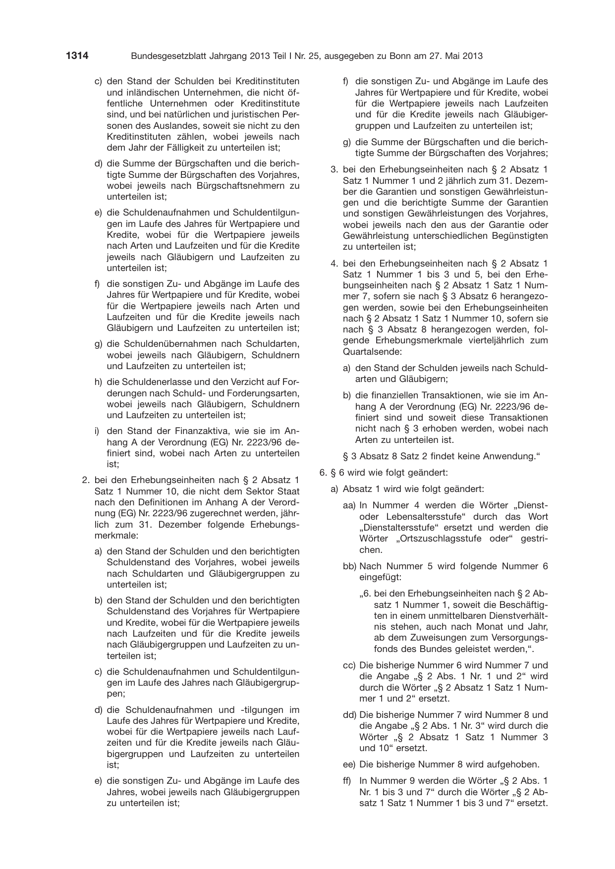 BGBl. 2013, Seite 1314 — Originalseite als Abbildung