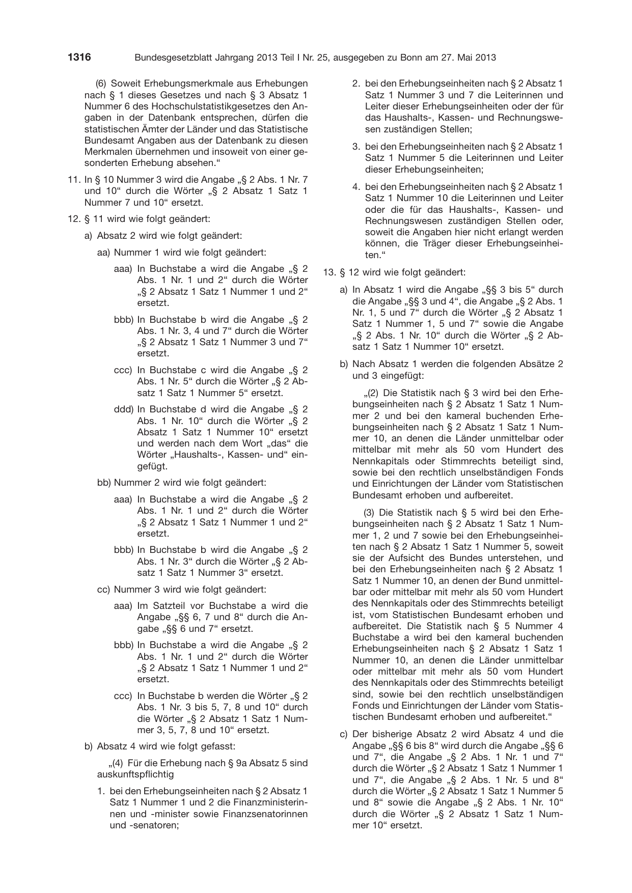 BGBl. 2013, Seite 1316 — Originalseite als Abbildung