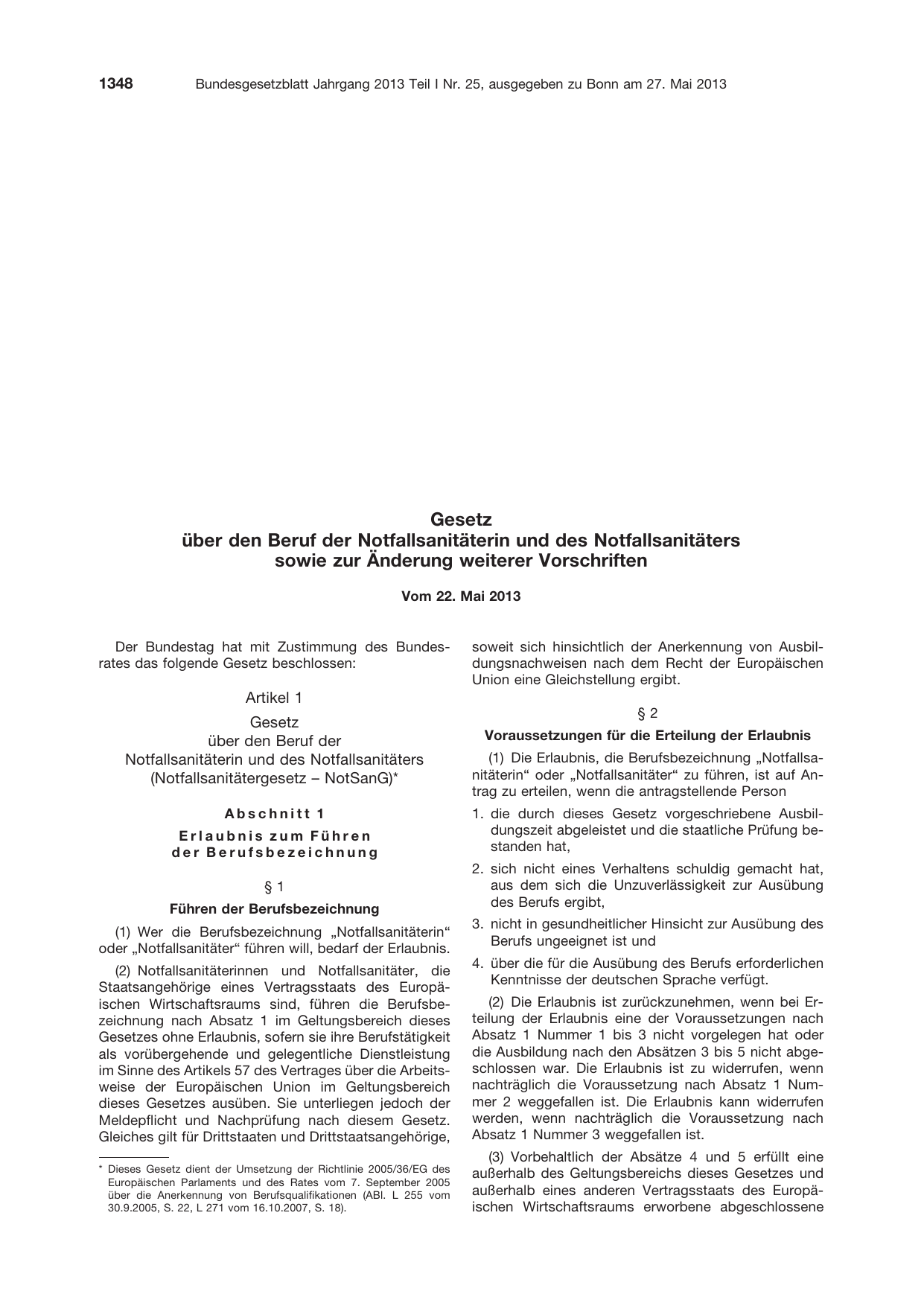 BGBl. 2013, Seite 1348 — Originalseite als Abbildung