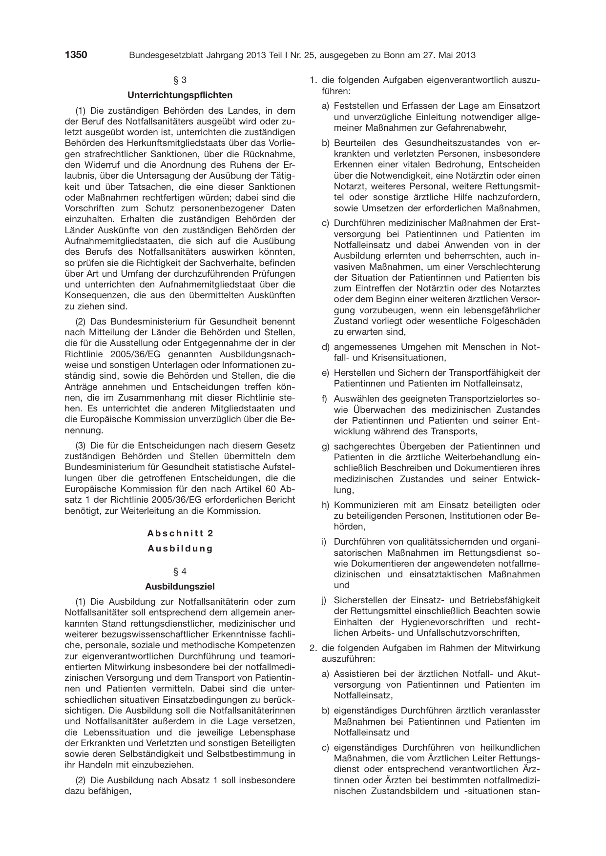 BGBl. 2013, Seite 1350 — Originalseite als Abbildung