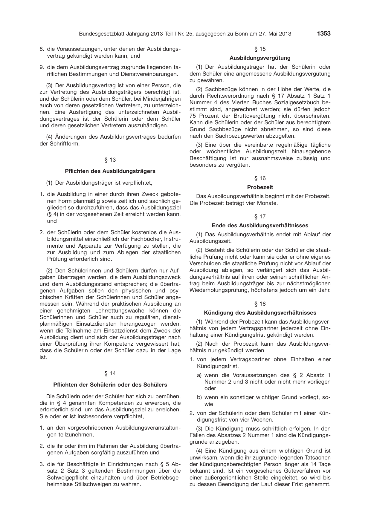 BGBl. 2013, Seite 1353 — Originalseite als Abbildung