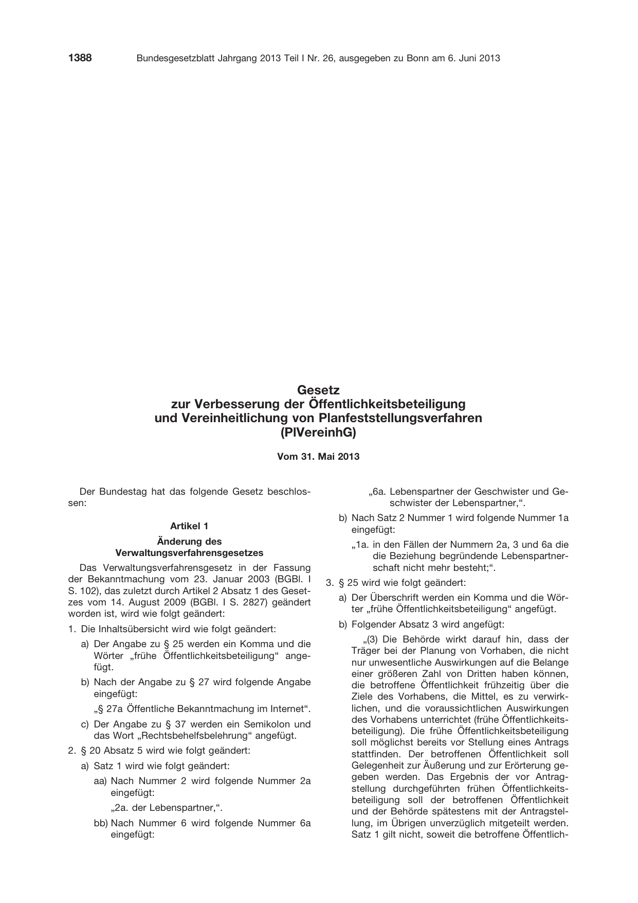 BGBl. 2013, Seite 1388 — Originalseite als Abbildung