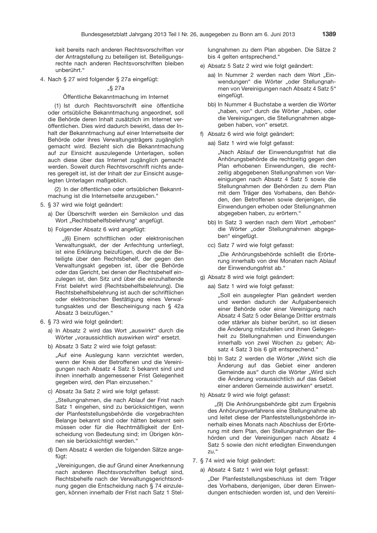 BGBl. 2013, Seite 1389 — Originalseite als Abbildung