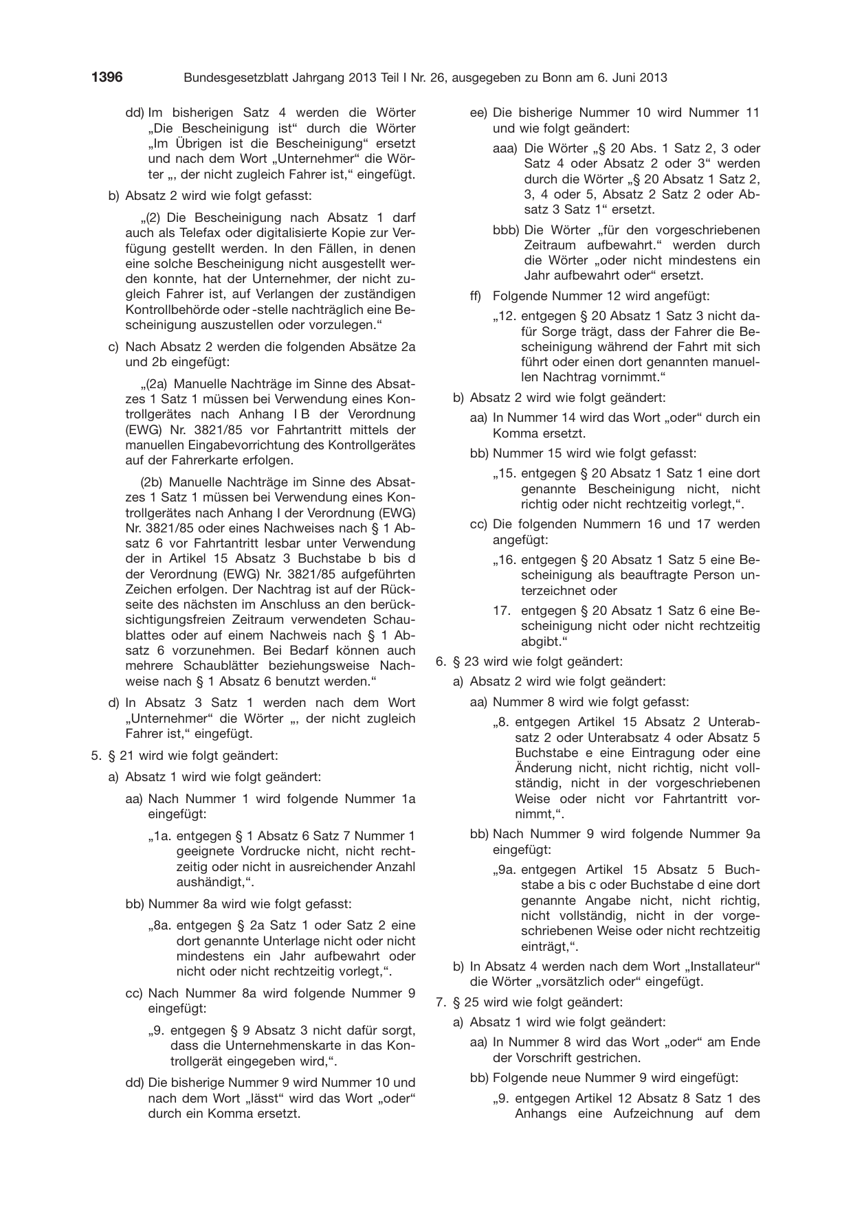 BGBl. 2013, Seite 1396 — Originalseite als Abbildung