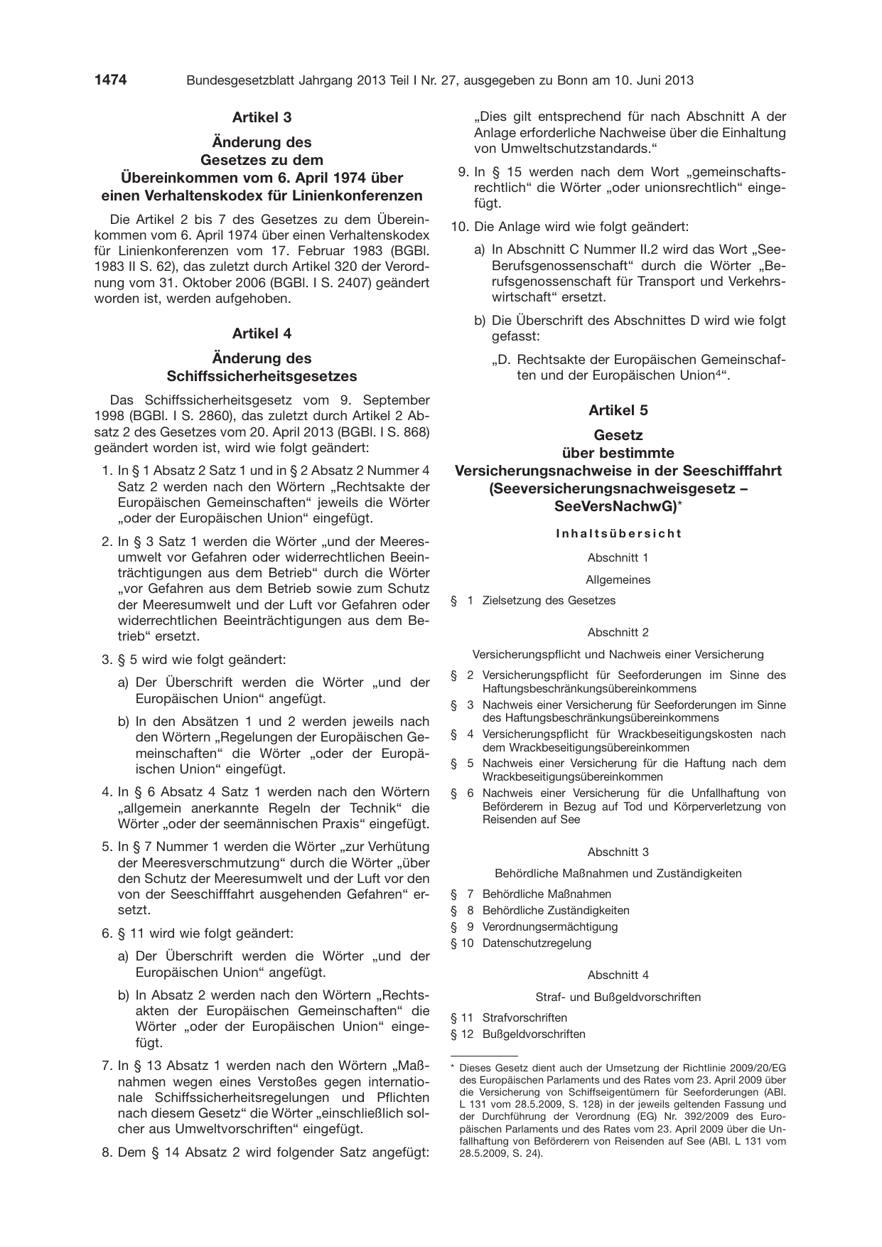 BGBl. 2013, Seite 1474 — Originalseite als Abbildung