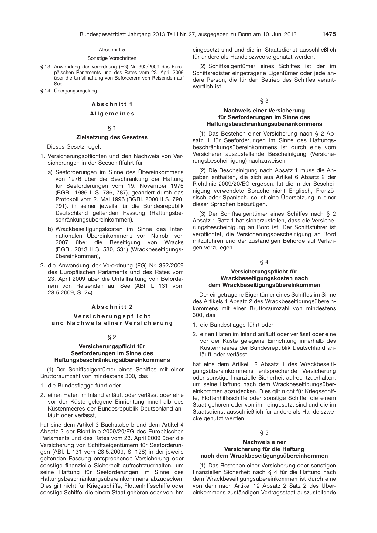 BGBl. 2013, Seite 1475 — Originalseite als Abbildung
