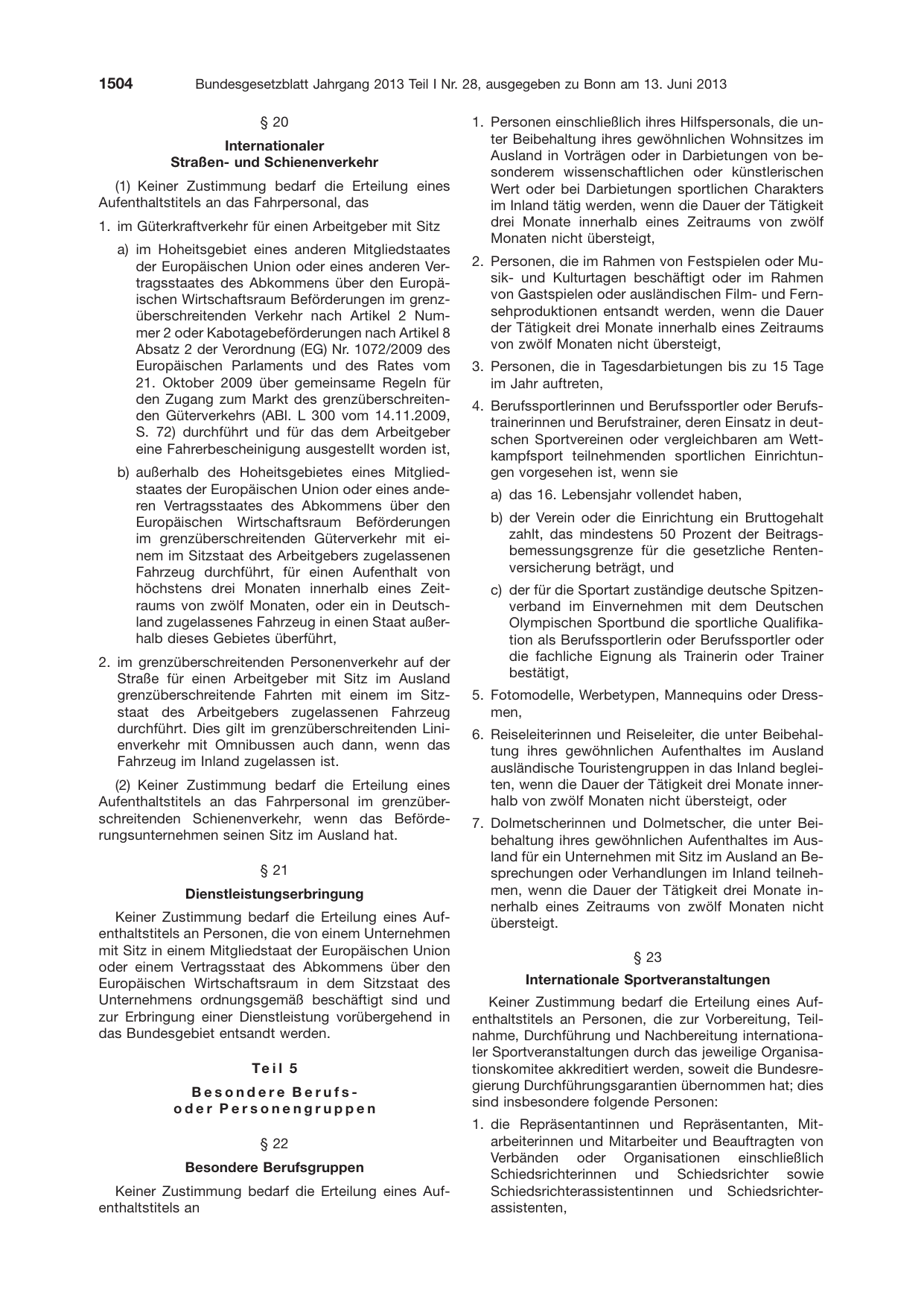 BGBl. 2013, Seite 1504 — Originalseite als Abbildung