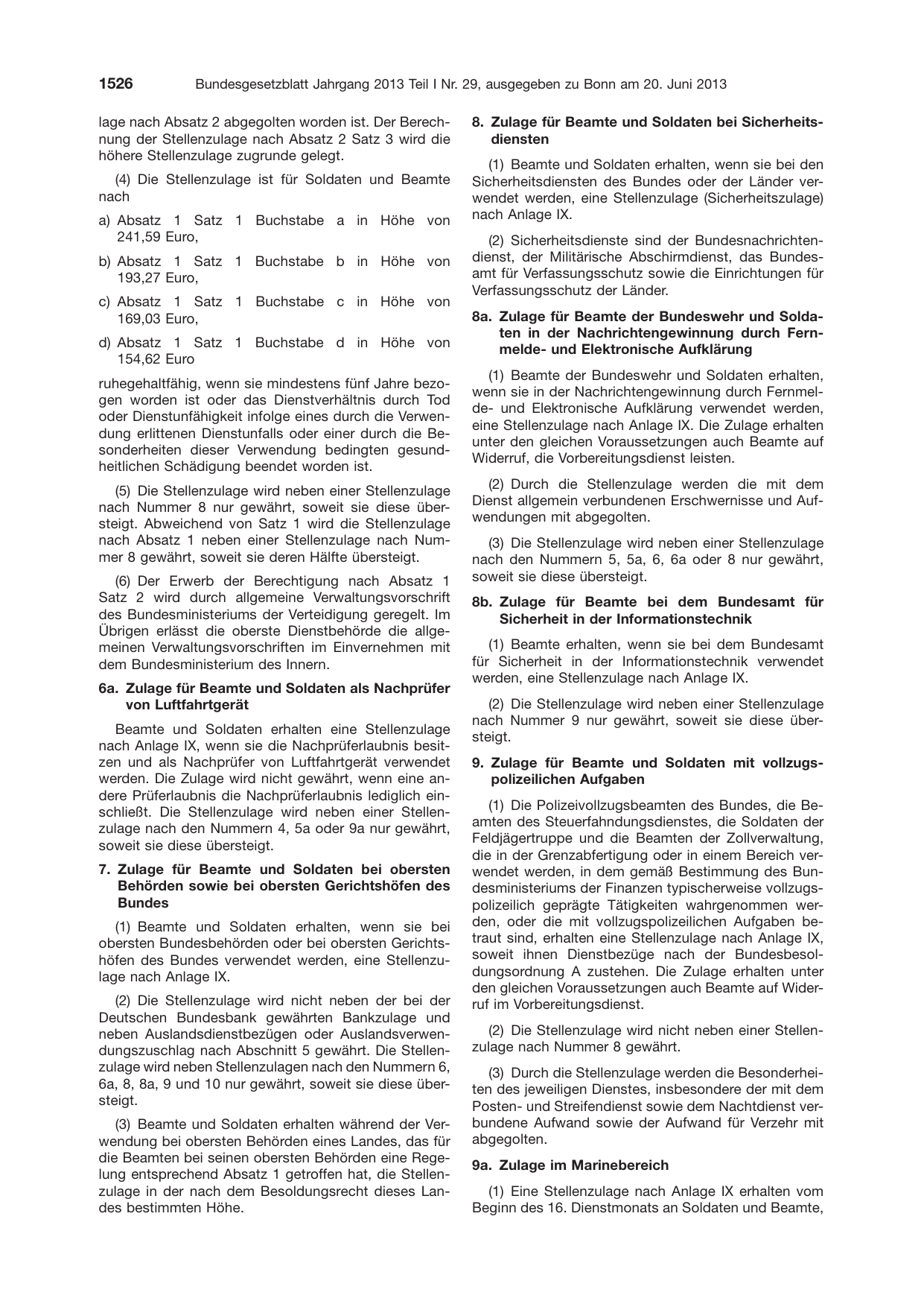 BGBl. 2013, Seite 1526 — Originalseite als Abbildung