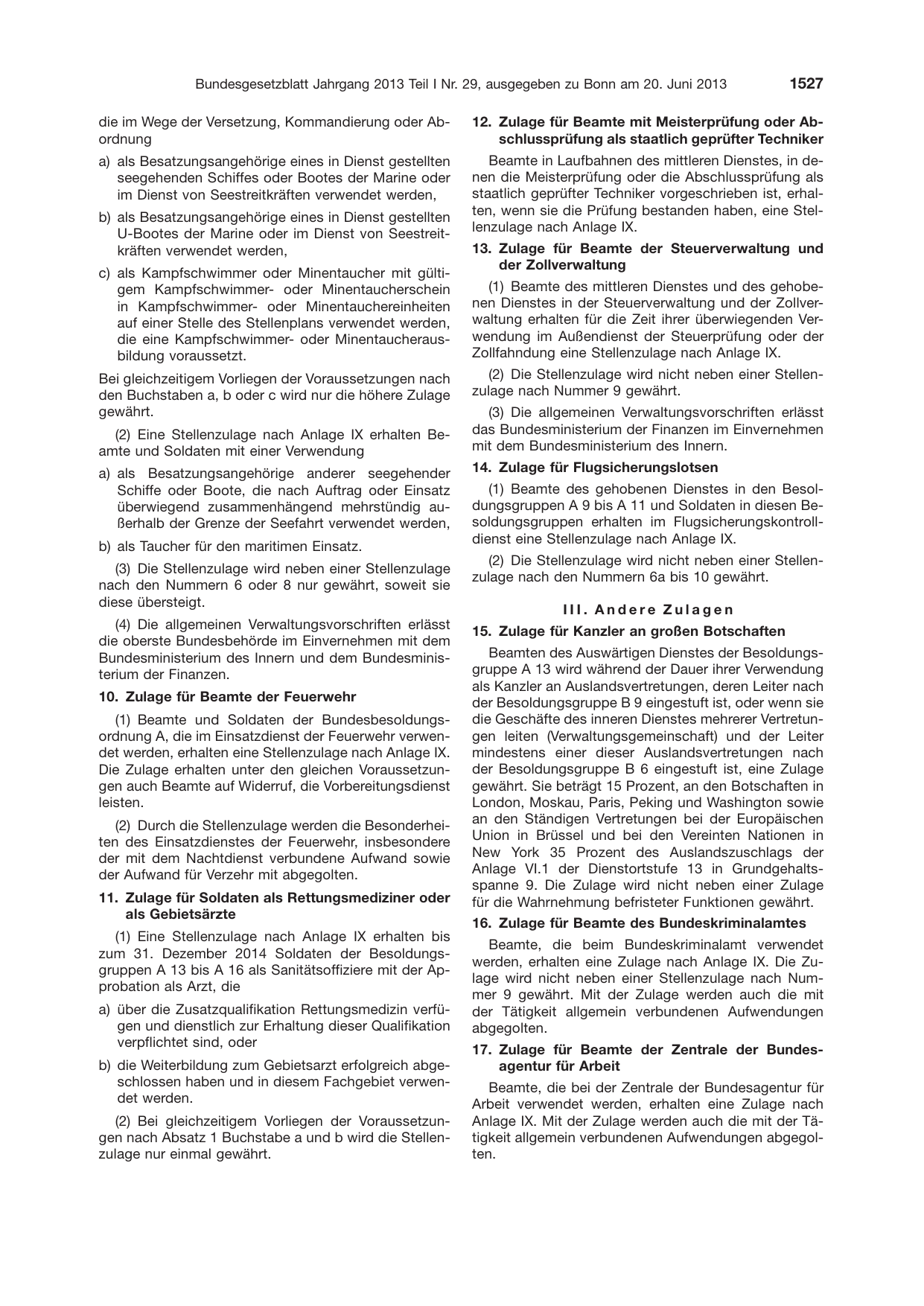 BGBl. 2013, Seite 1527 — Originalseite als Abbildung