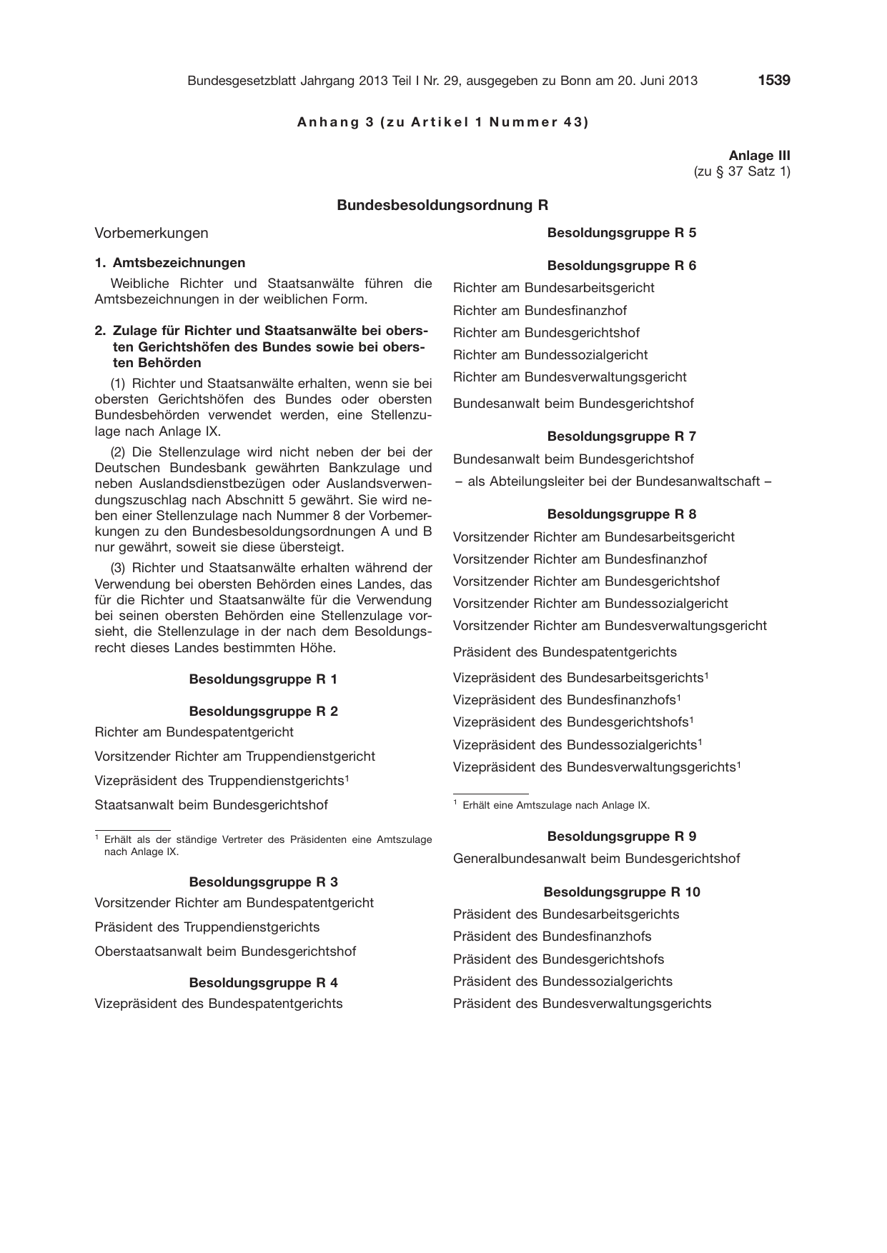 BGBl. 2013, Seite 1539 — Originalseite als Abbildung