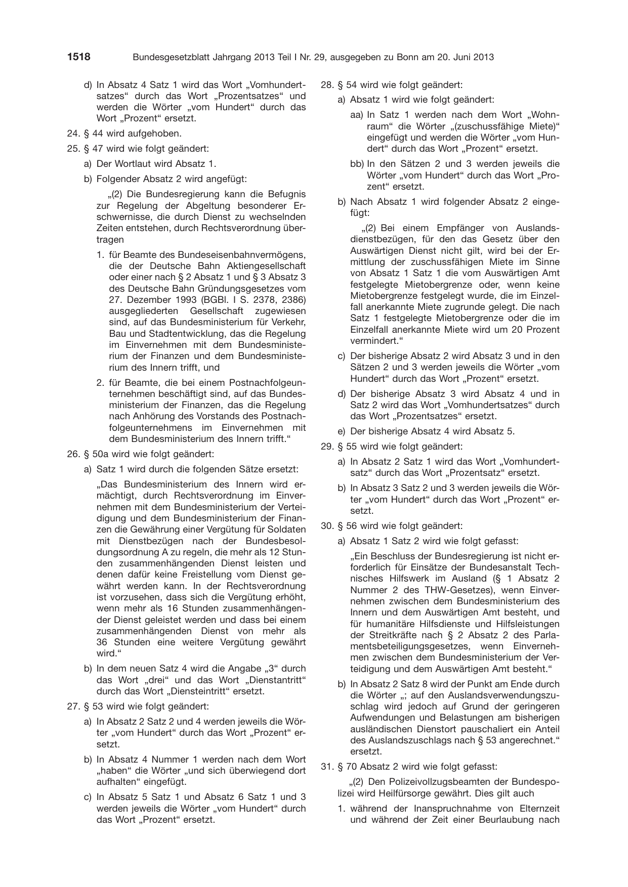 BGBl. 2013, Seite 1518 — Originalseite als Abbildung