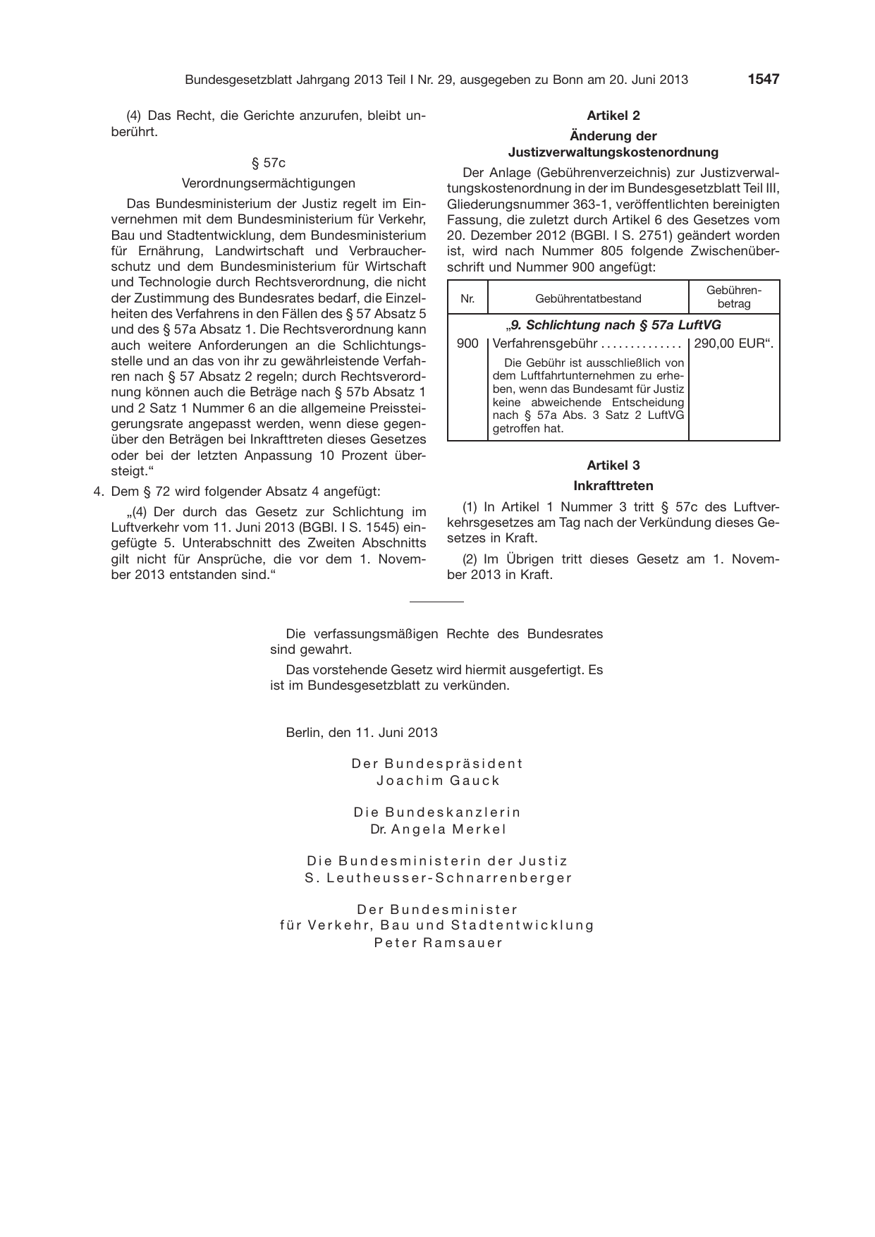 BGBl. 2013, Seite 1547 — Originalseite als Abbildung