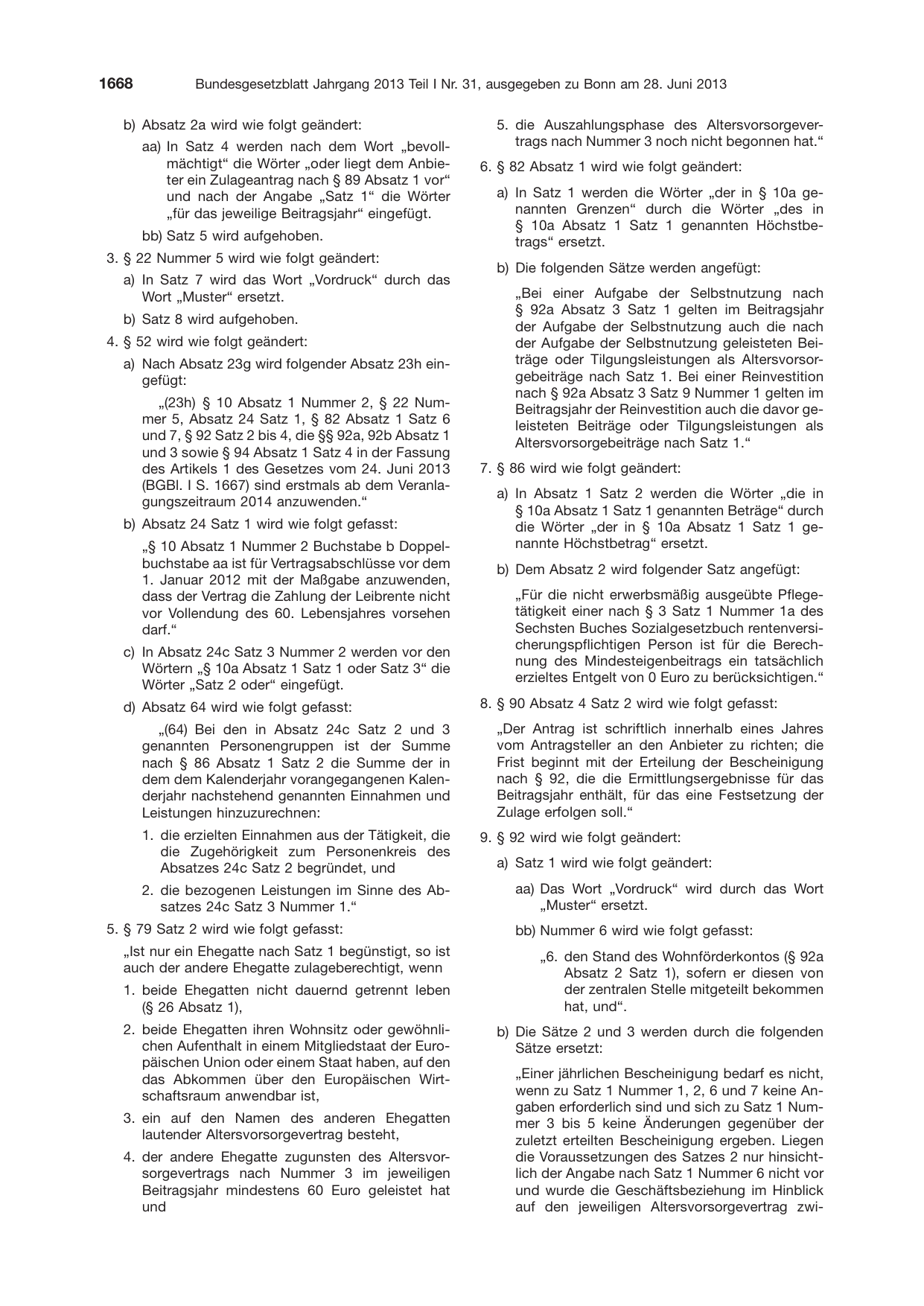 BGBl. 2013, Seite 1668 — Originalseite als Abbildung