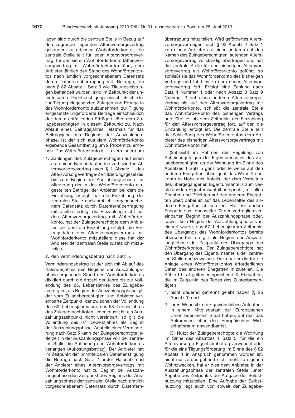 BGBl. 2013, Seite 1670 — Originalseite als Abbildung