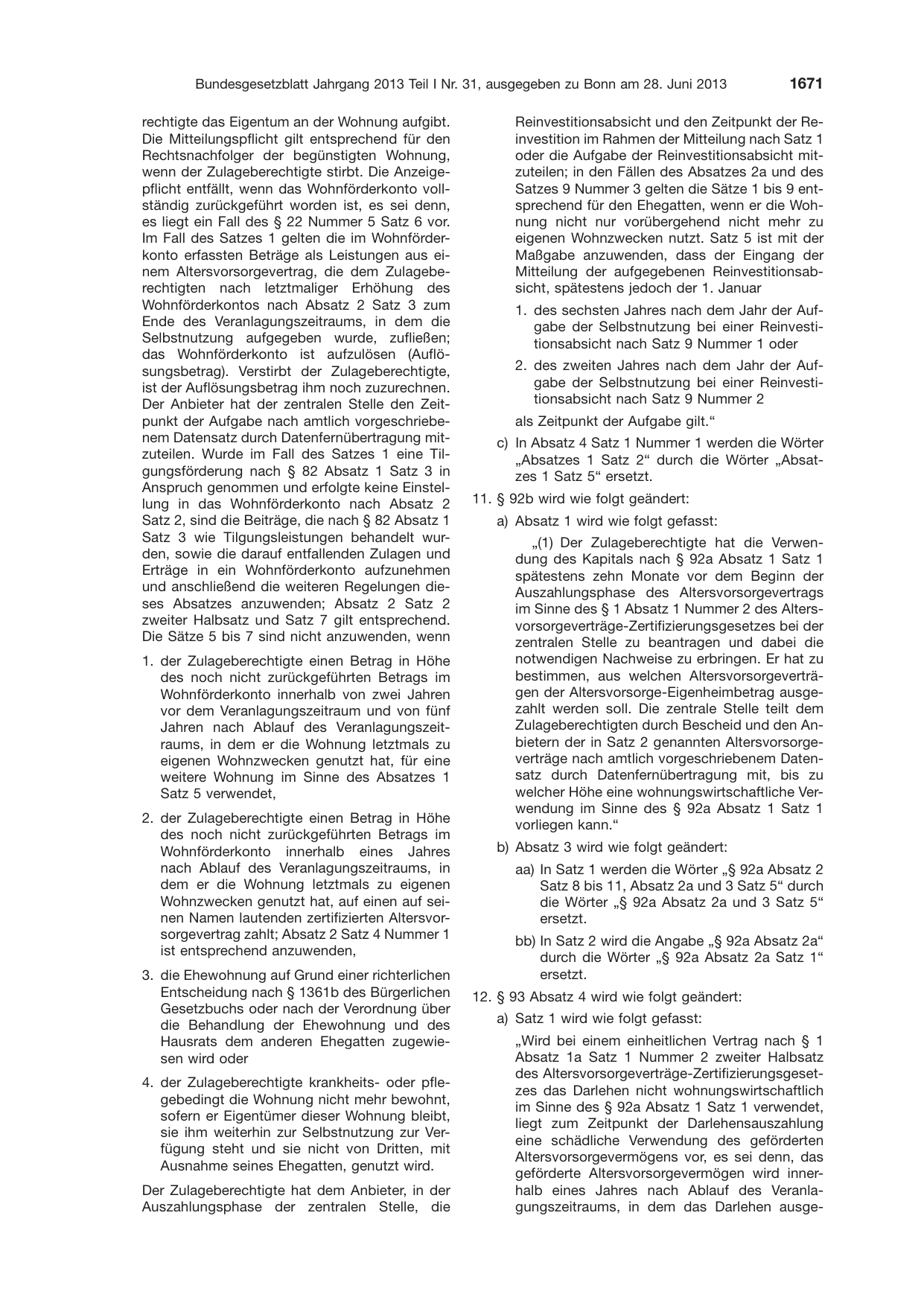 BGBl. 2013, Seite 1671 — Originalseite als Abbildung