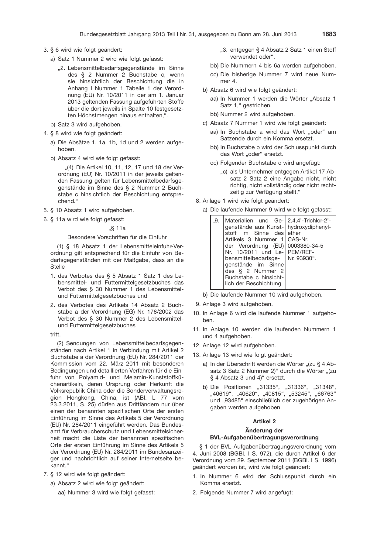 BGBl. 2013, Seite 1683 — Originalseite als Abbildung