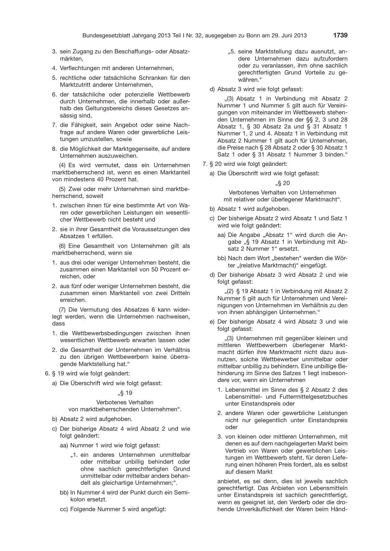 BGBl. 2013, Seite 1739 — Originalseite als Abbildung