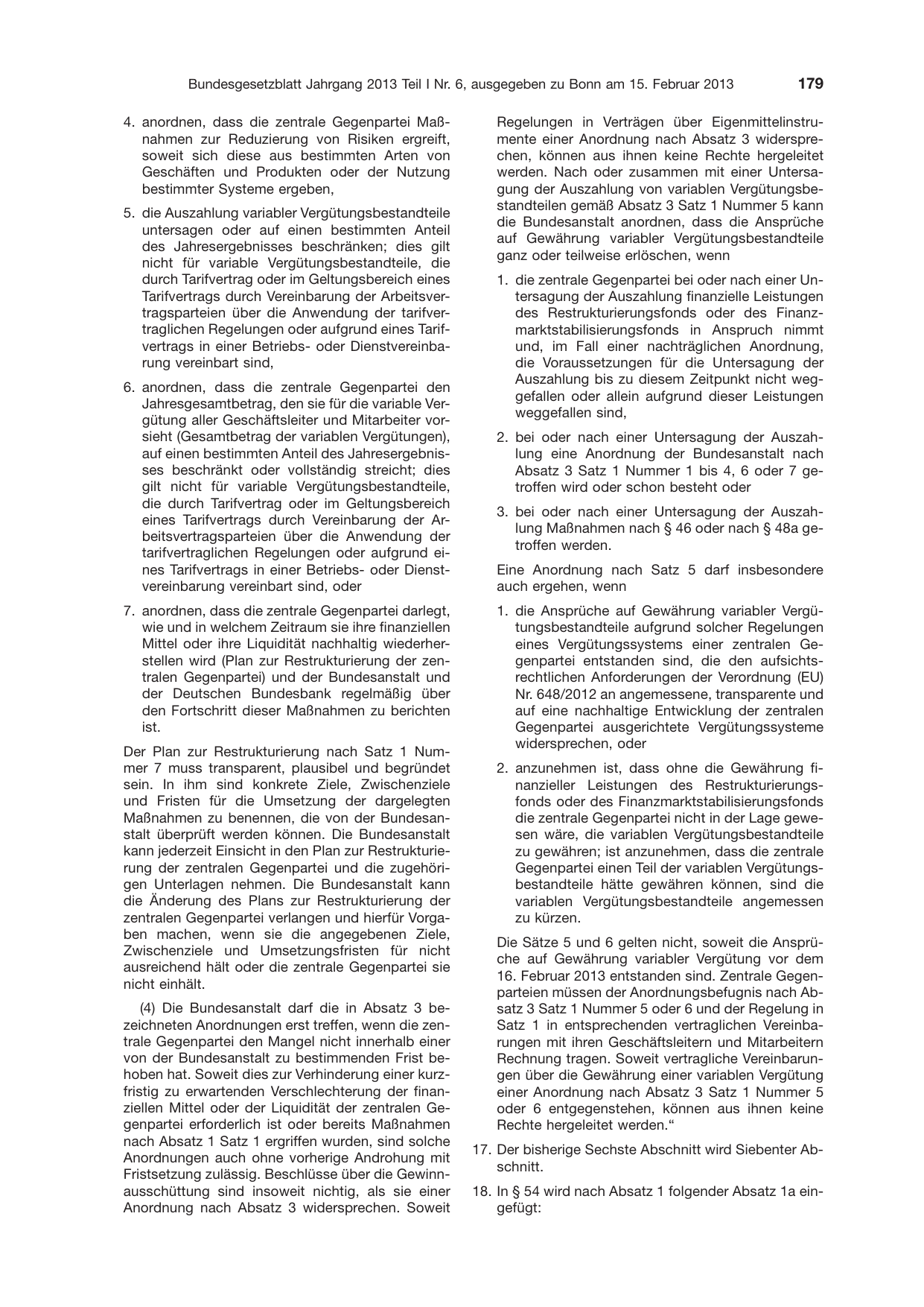 BGBl. 2013, Seite 179 — Originalseite als Abbildung