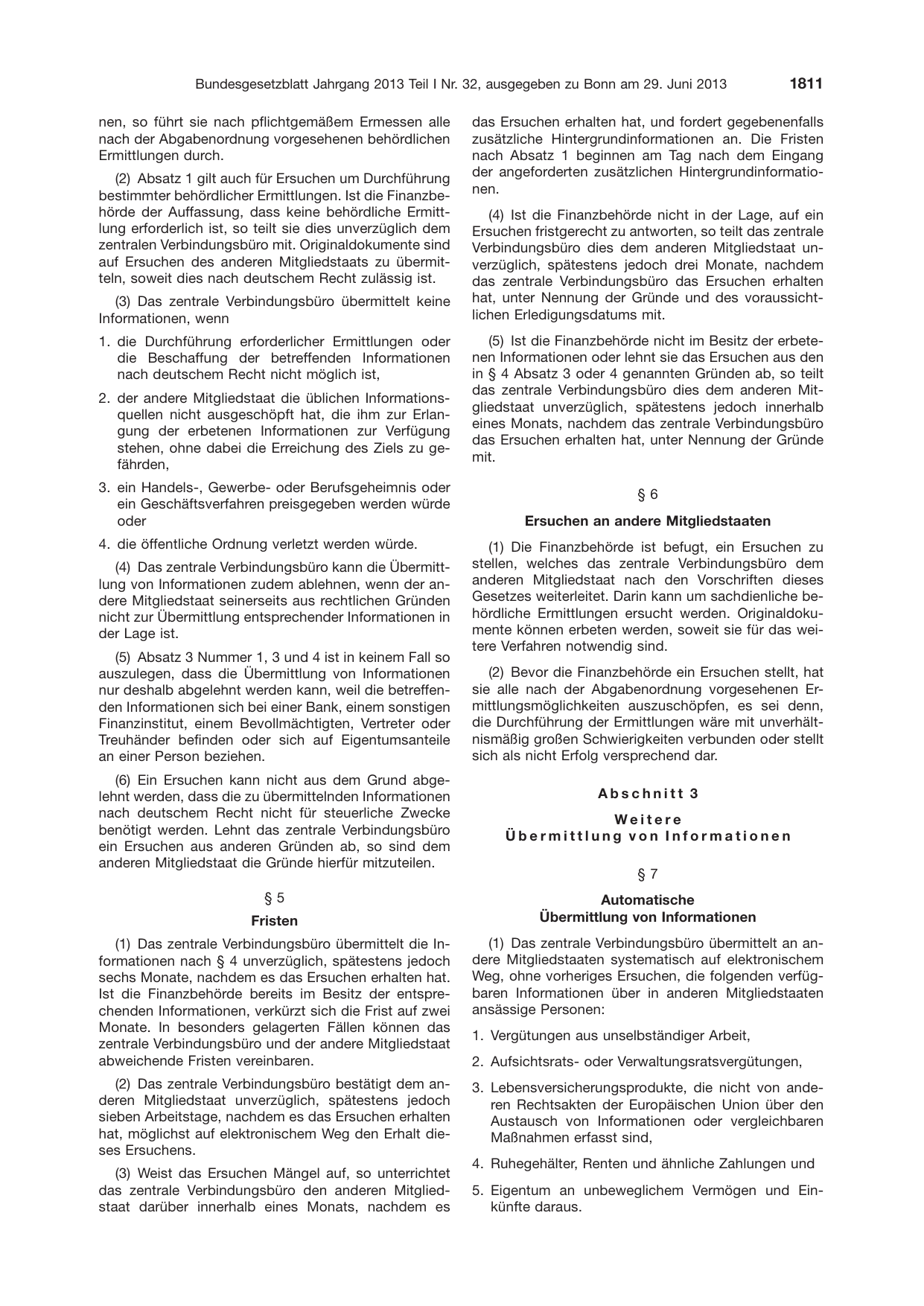 BGBl. 2013, Seite 1811 — Originalseite als Abbildung