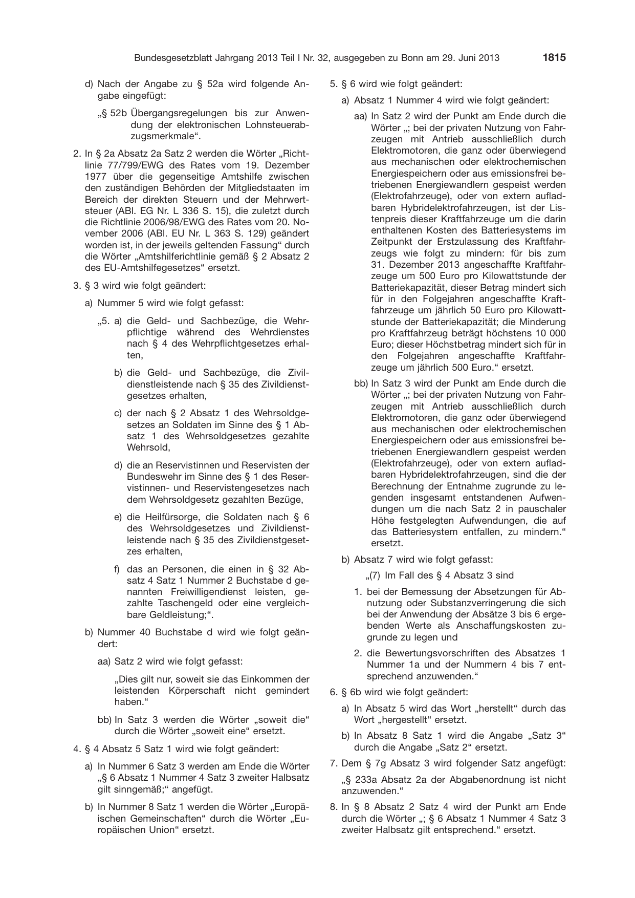 BGBl. 2013, Seite 1815 — Originalseite als Abbildung