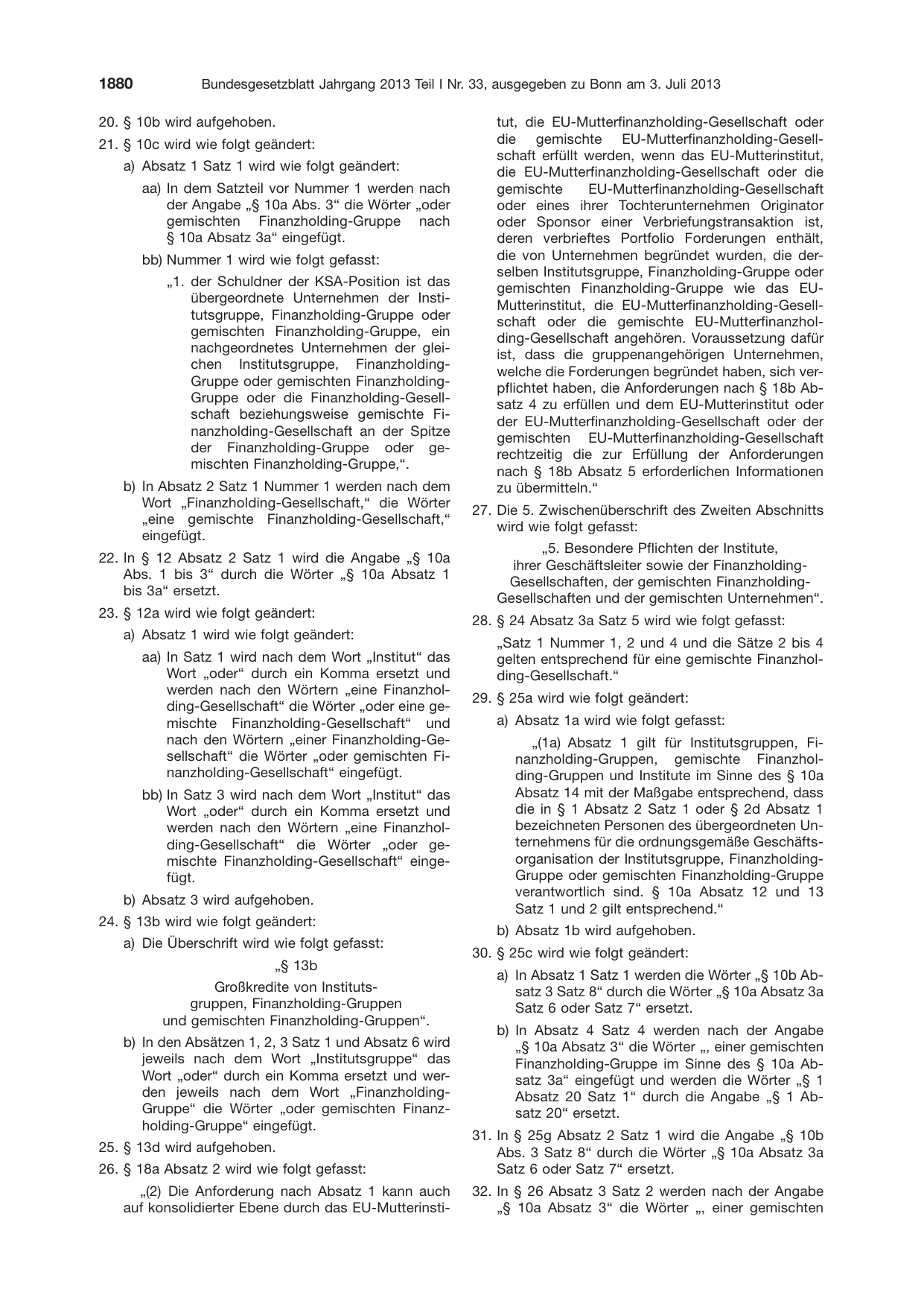 BGBl. 2013, Seite 1880 — Originalseite als Abbildung