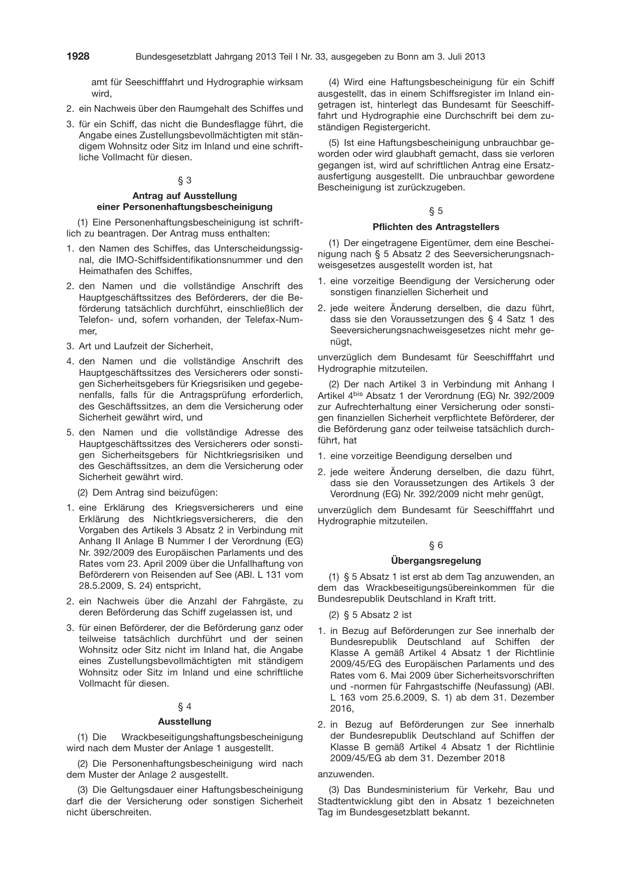 BGBl. 2013, Seite 1928 — Originalseite als Abbildung