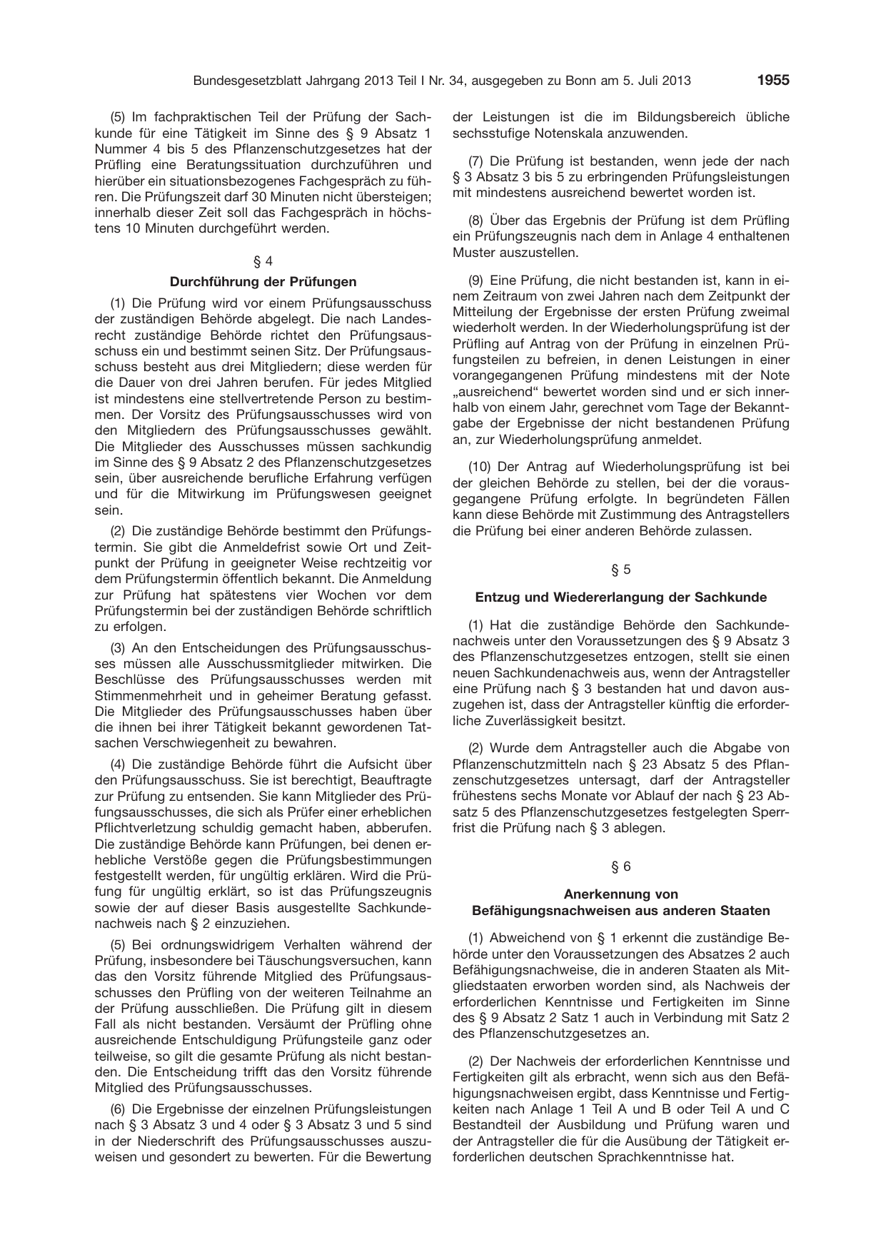 BGBl. 2013, Seite 1955 — Originalseite als Abbildung