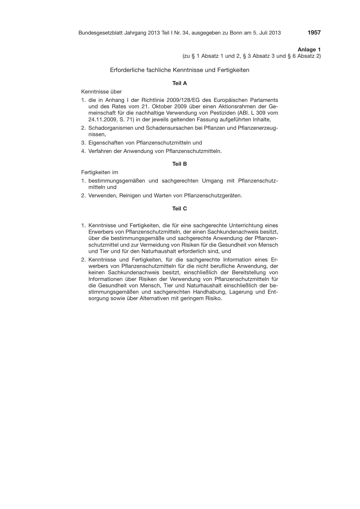 BGBl. 2013, Seite 1957 — Originalseite als Abbildung