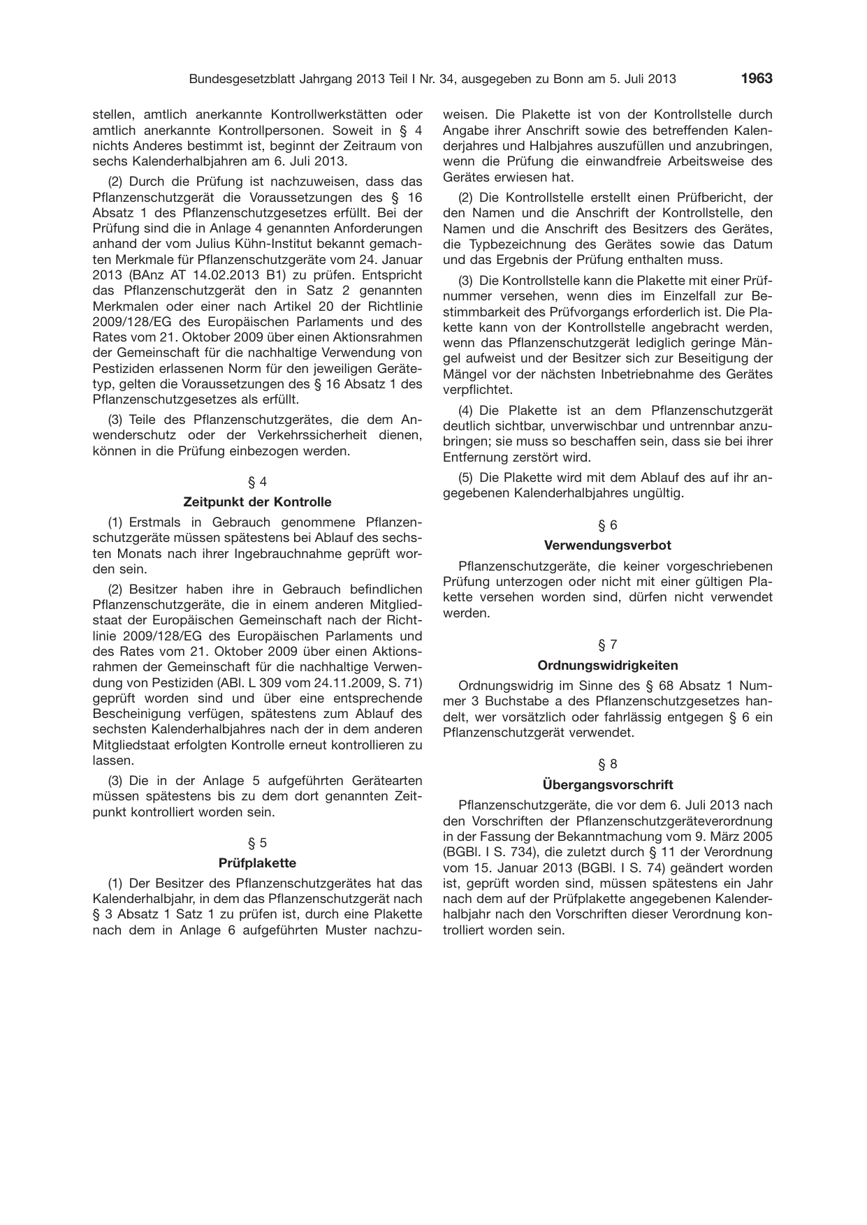 BGBl. 2013, Seite 1963 — Originalseite als Abbildung