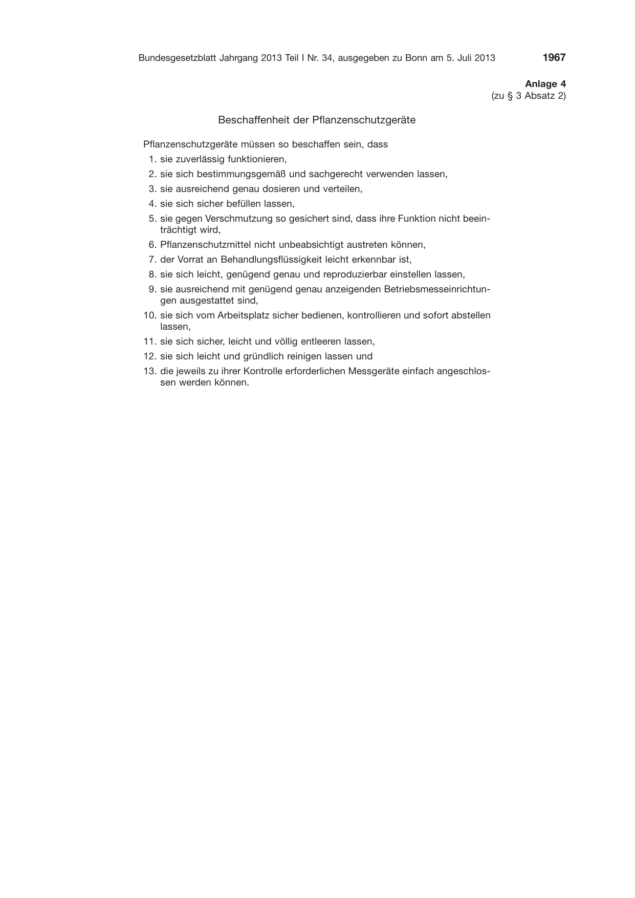 BGBl. 2013, Seite 1967 — Originalseite als Abbildung
